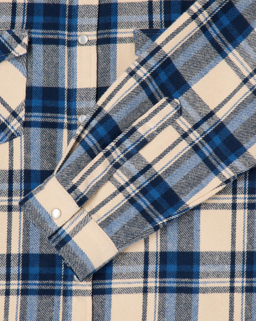 Western Shirt LS - Navy and Blue