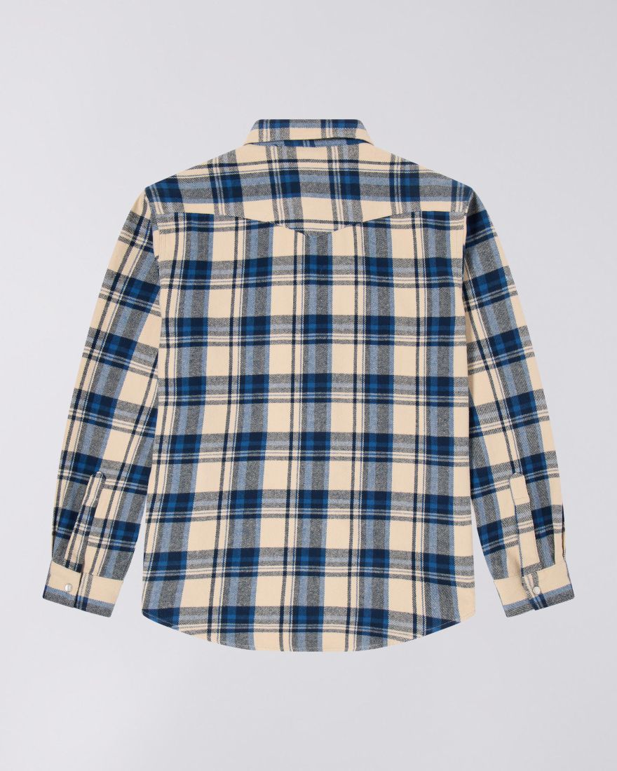 Western Shirt LS - Navy and Blue