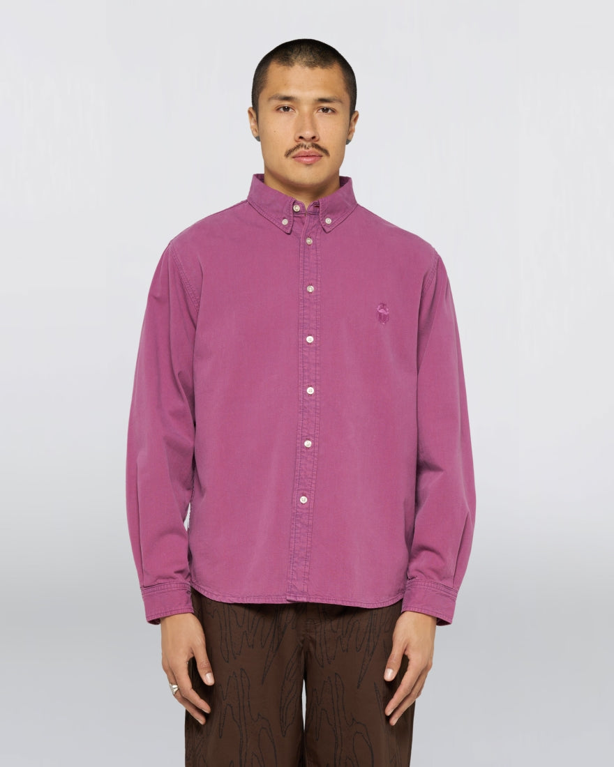 Arlo Shirt LS - Red Plum Overdyed