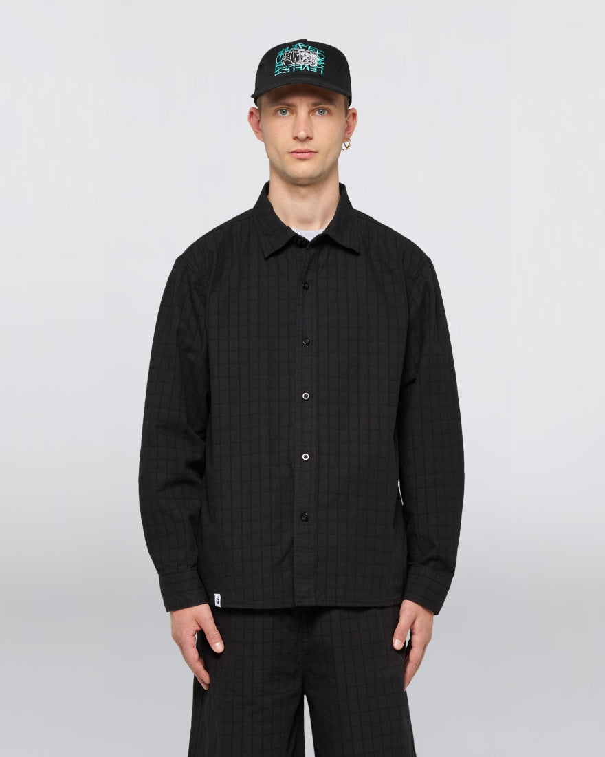 Sebastian Shirt LS - Black Garment Dyed