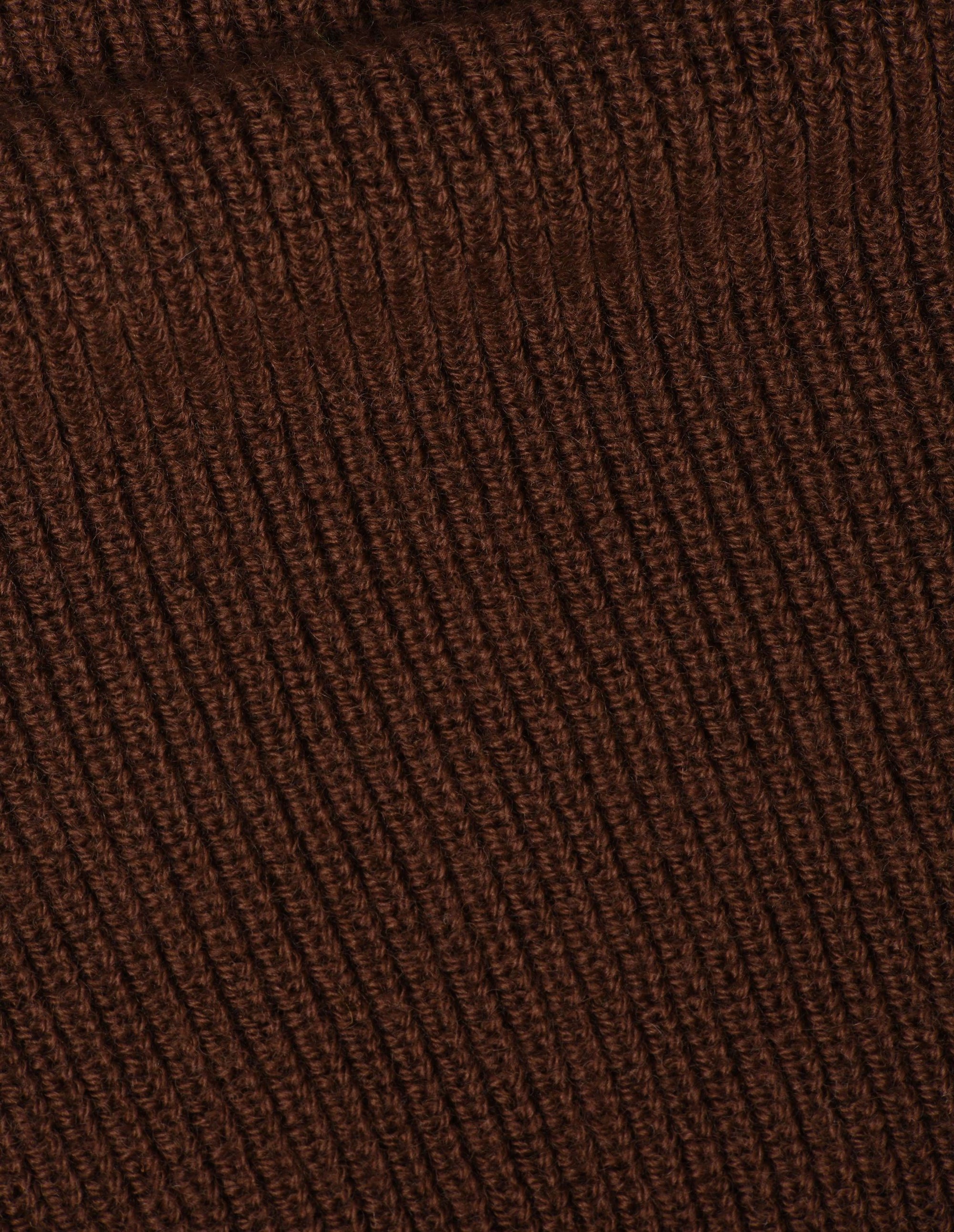 Chunky Ribbed Slipover Virgin Wool - Brown