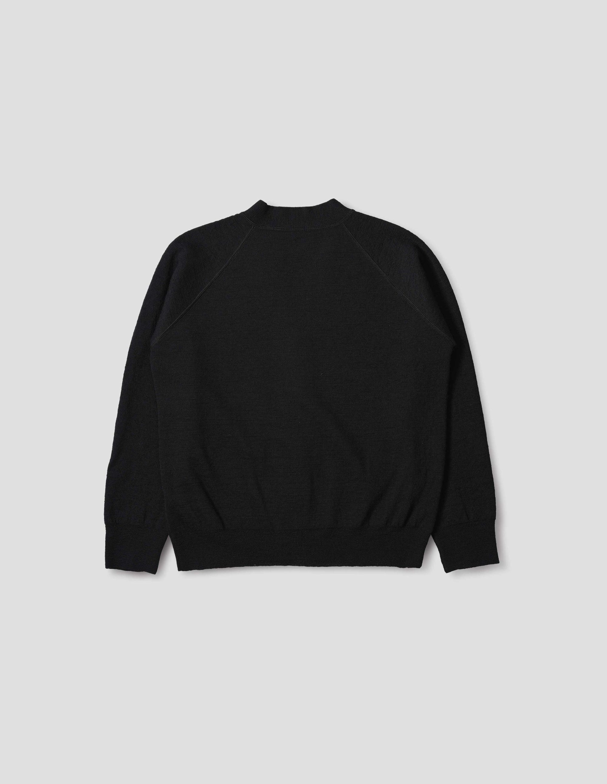 Raglan Cardigan Dry Wool - Black
