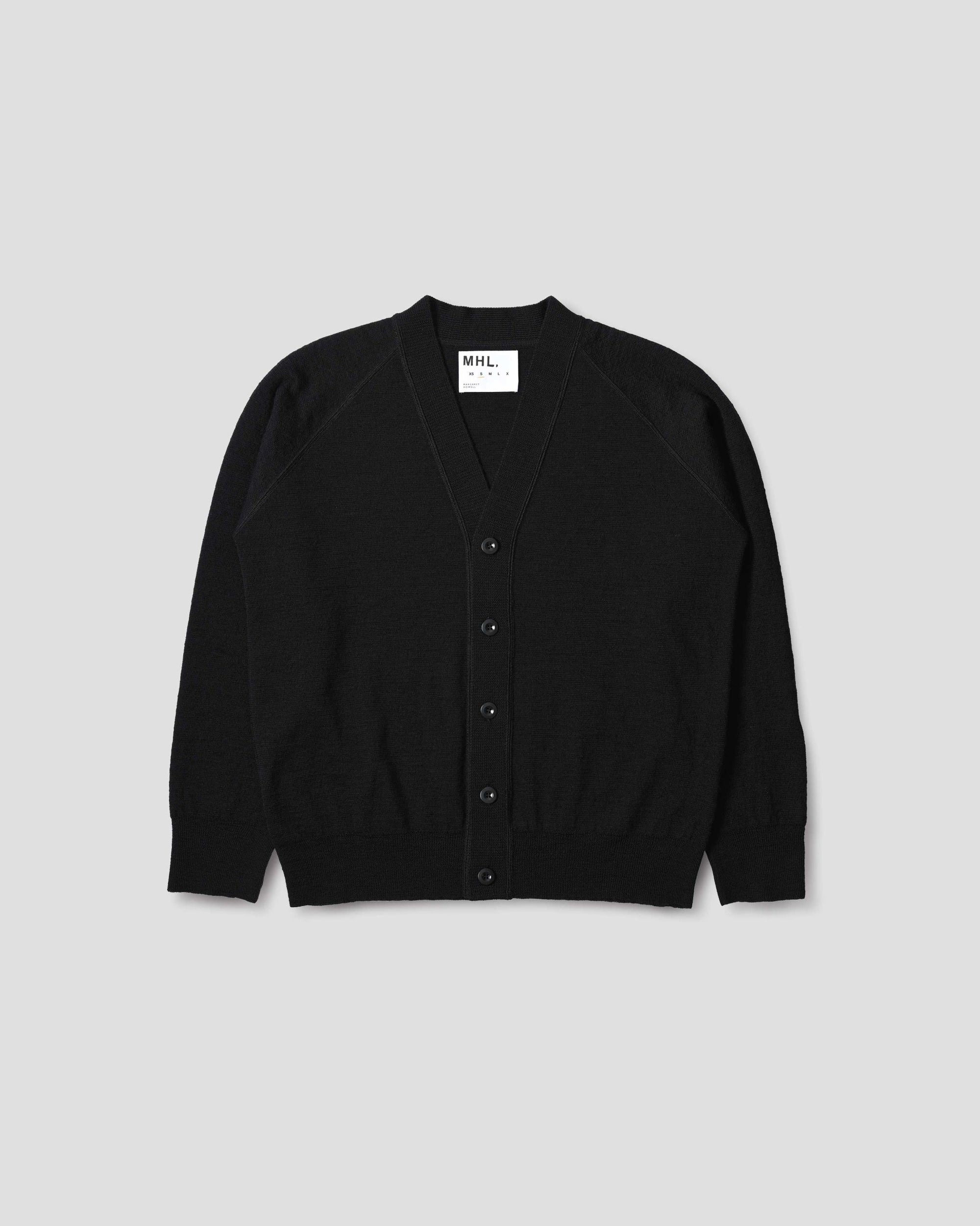 Raglan Cardigan Dry Wool - Black