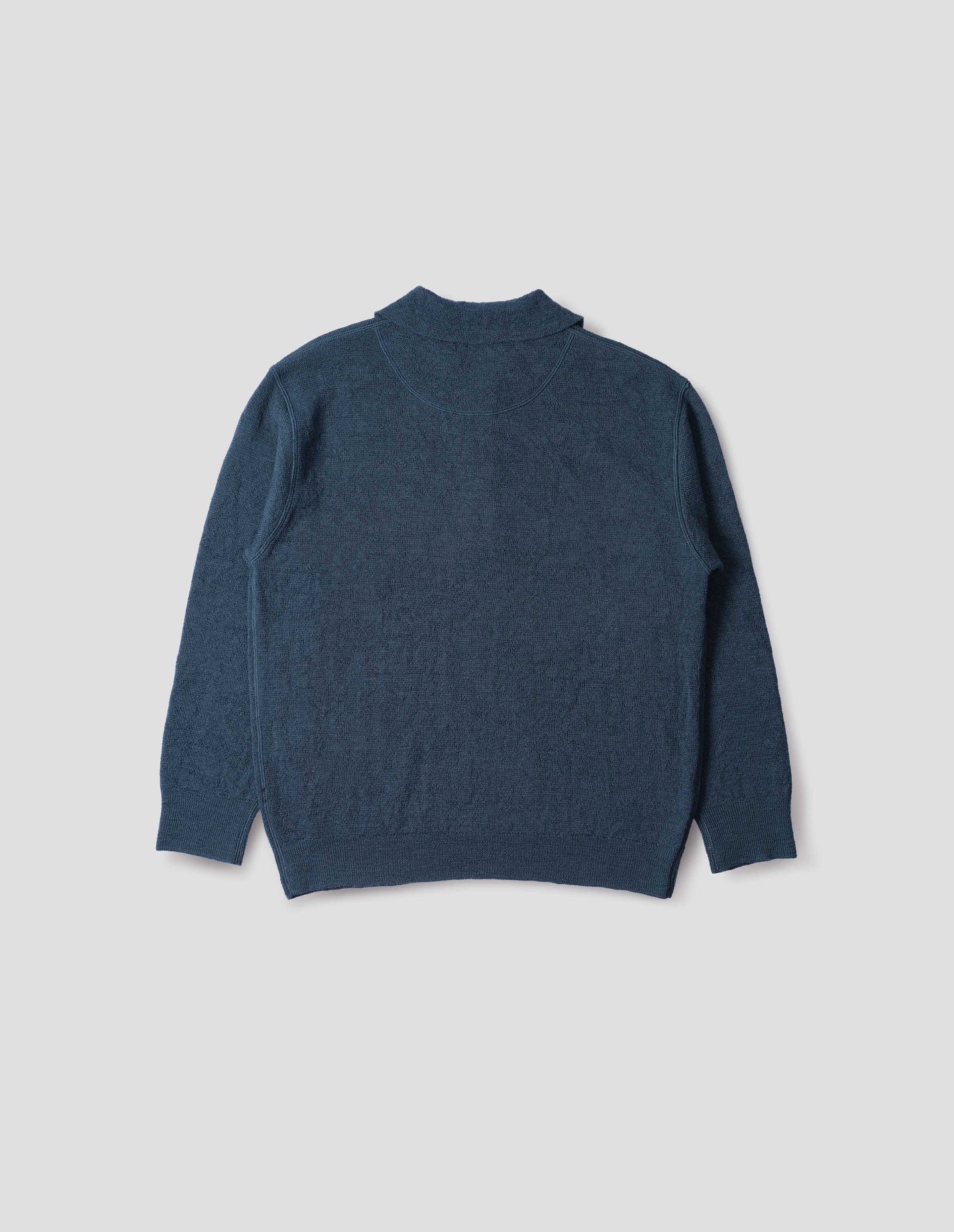 Oversized Knitted Polo Dry Wool - Uniform Blue