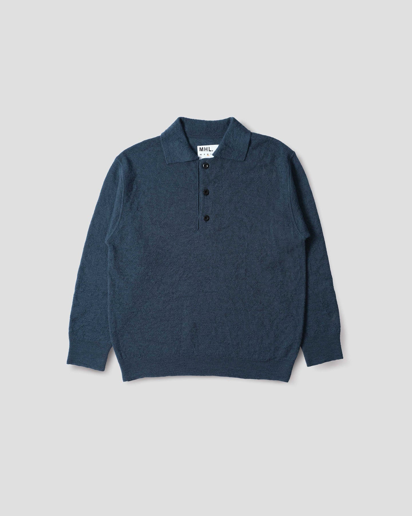Oversized Knitted Polo Dry Wool - Uniform Blue