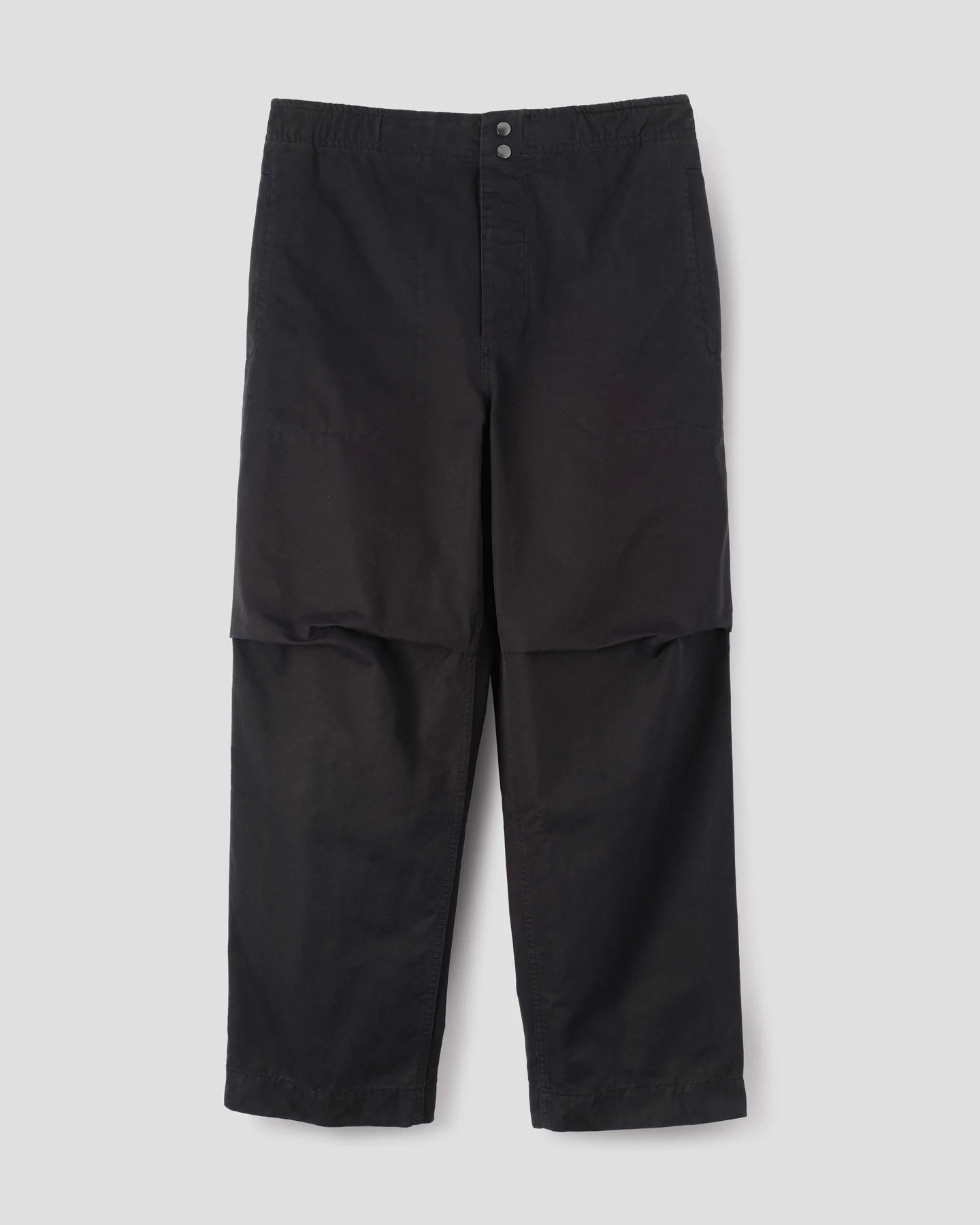 Press Stud Trousers Double Twisted Cotton Canvas - Black