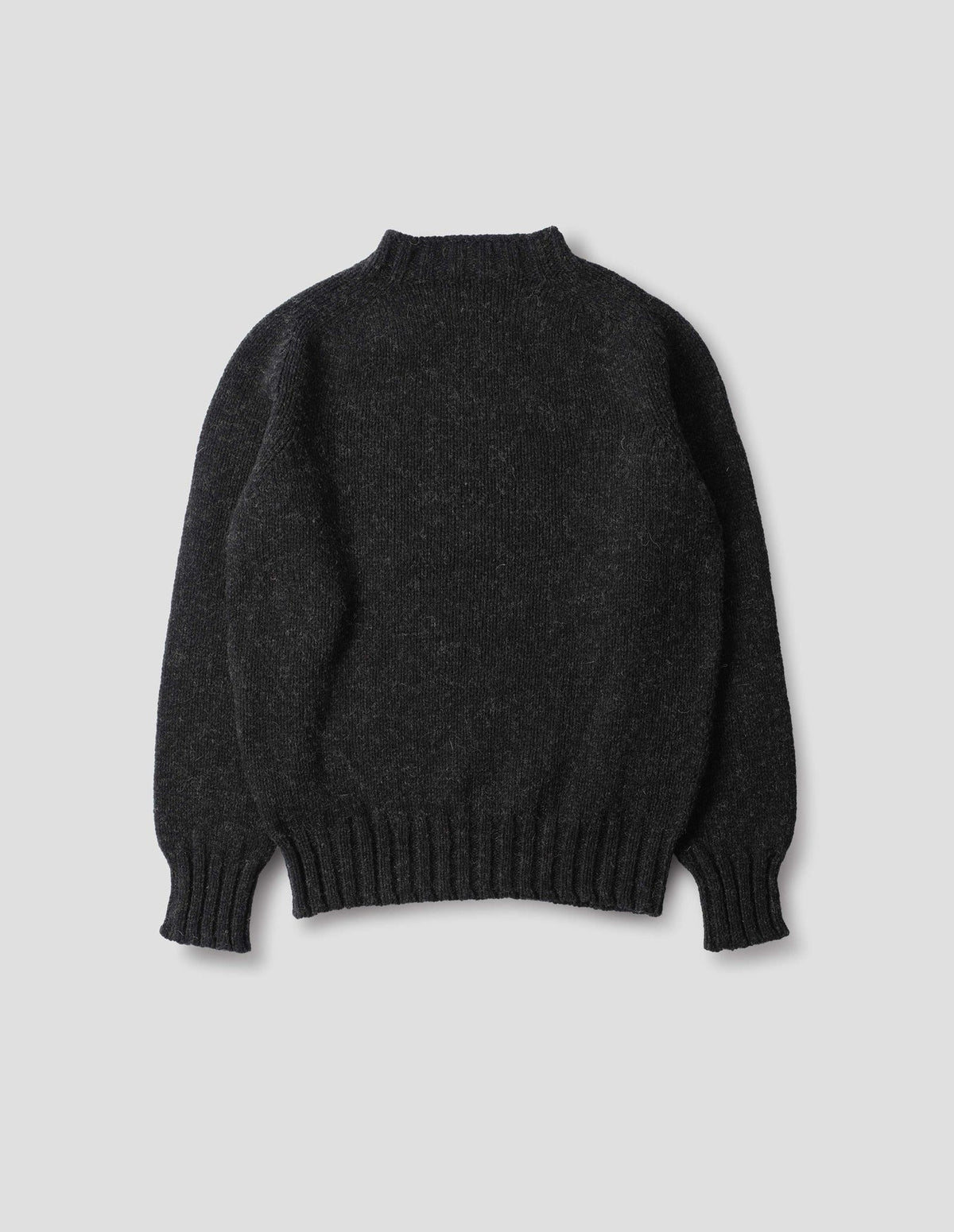 Chunky Seamless Crew Neck Jumper Rustic Wool - Pewter
