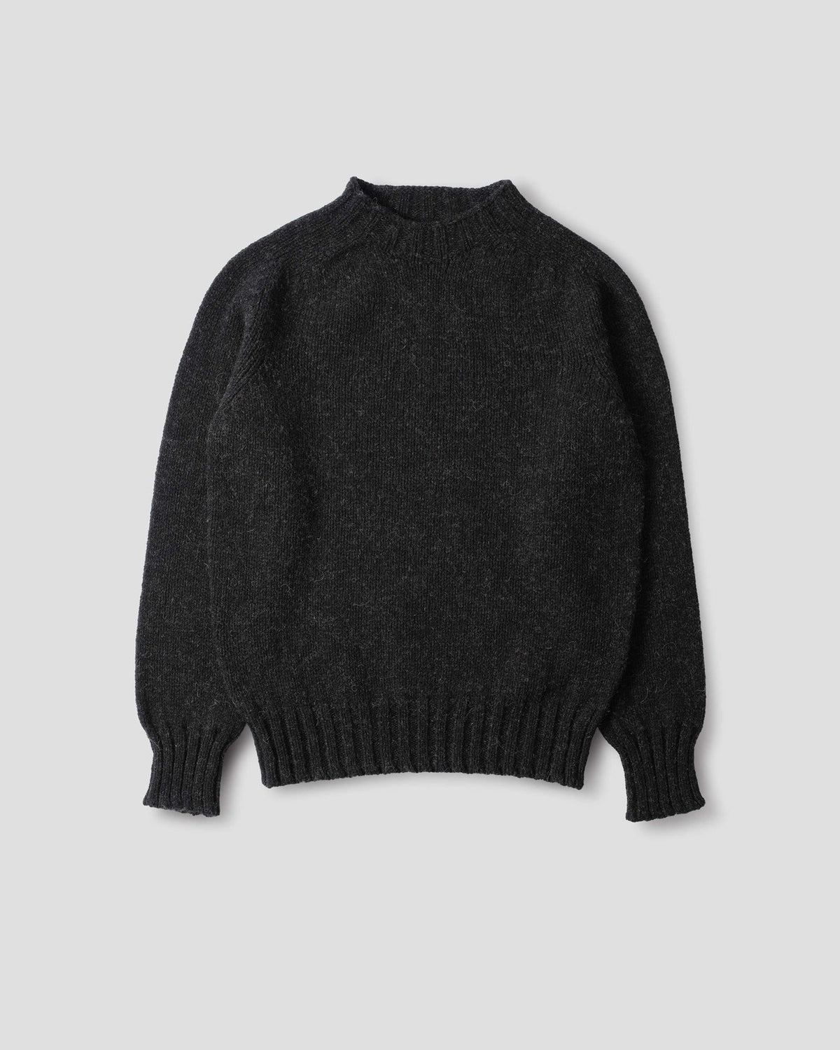 Chunky Seamless Crew Neck Jumper Rustic Wool - Pewter