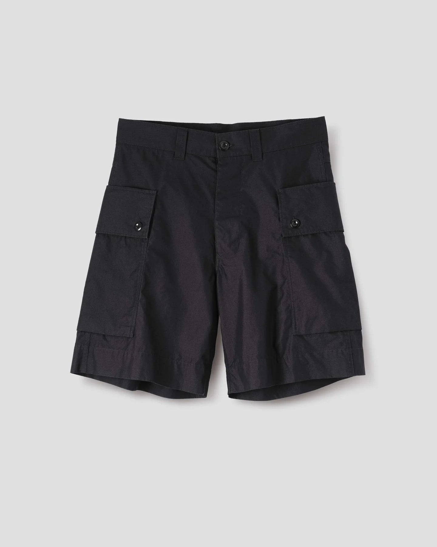 Cargo Pocket Shorts Cotton Nylon Poplin - Black