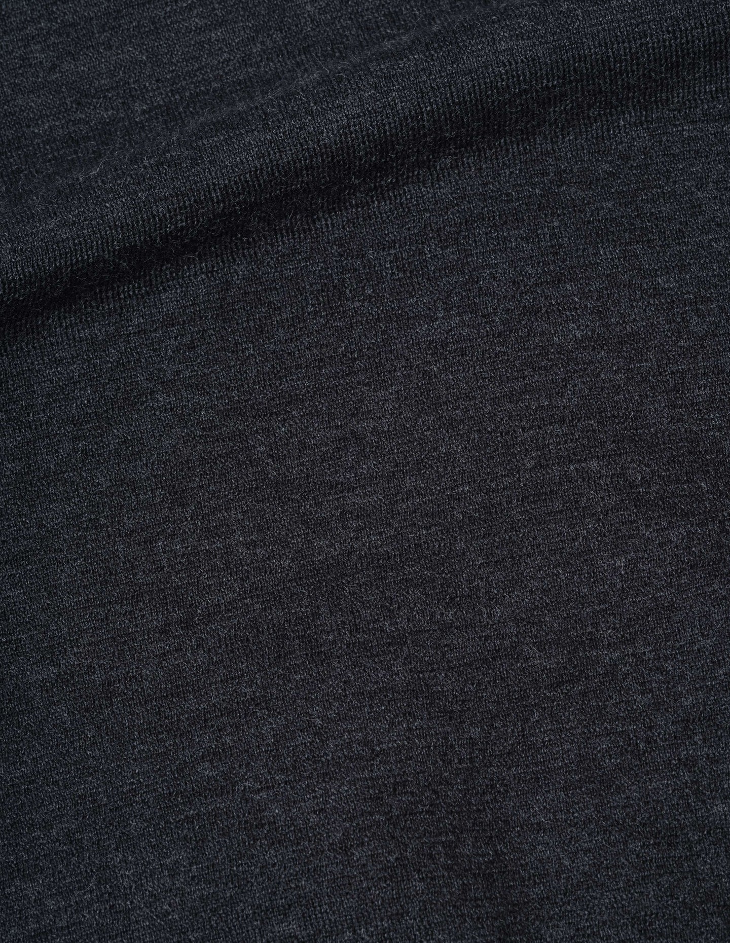 Flatlock Cardigan Pure Wool - Charcoal