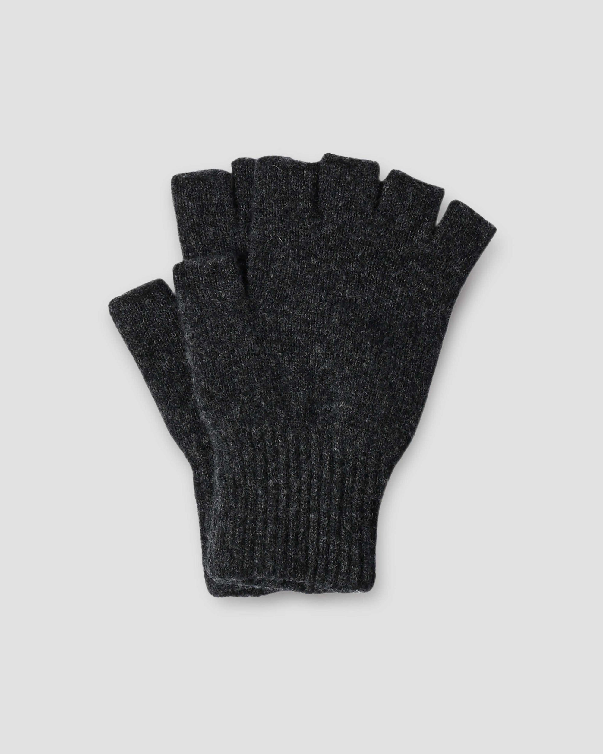 Cut Off Glove Lambswool - Black