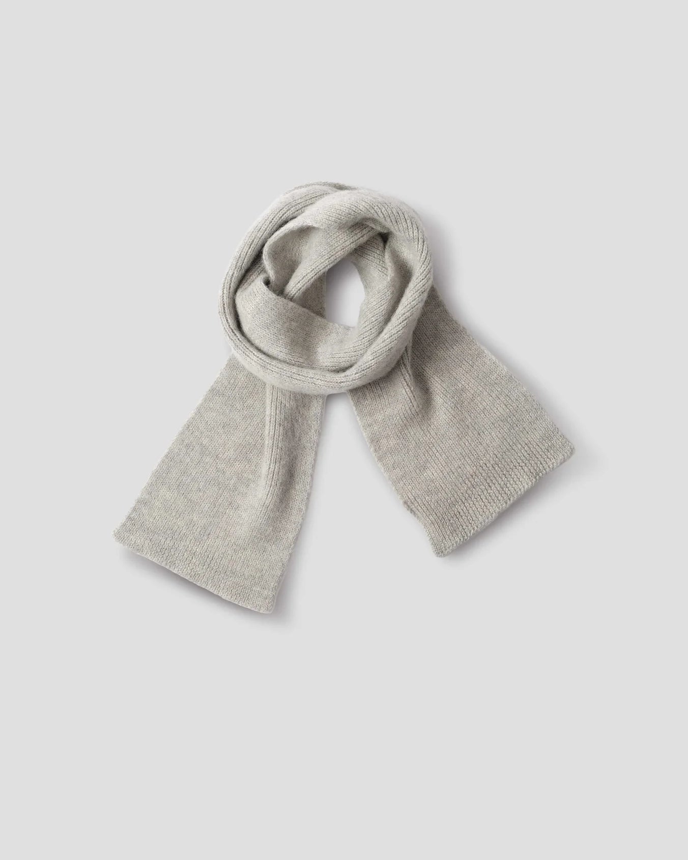 Brushed Scarf Soft Shetland Wool - Light Grey