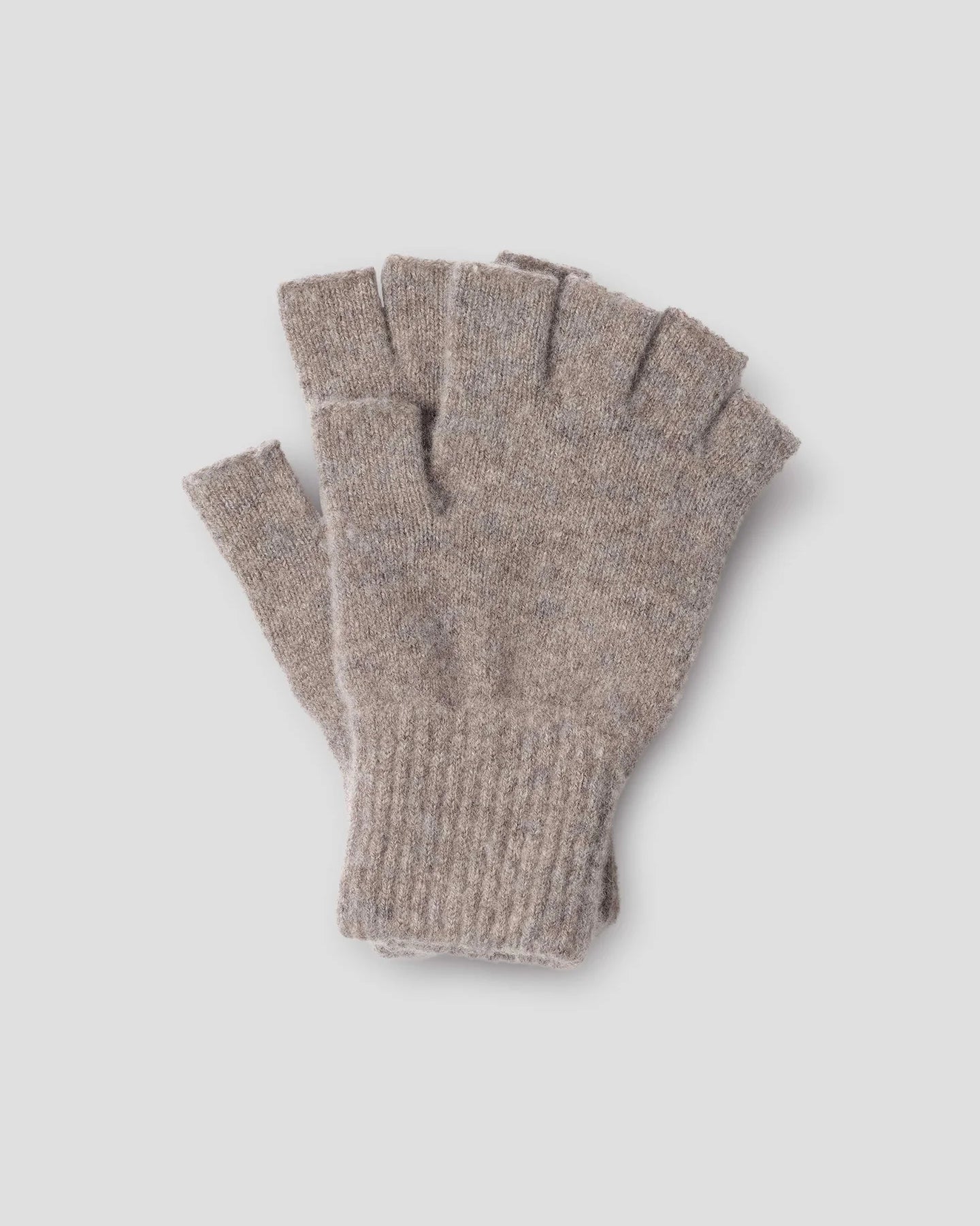 Cut Off Glove Lambswool - Mouse