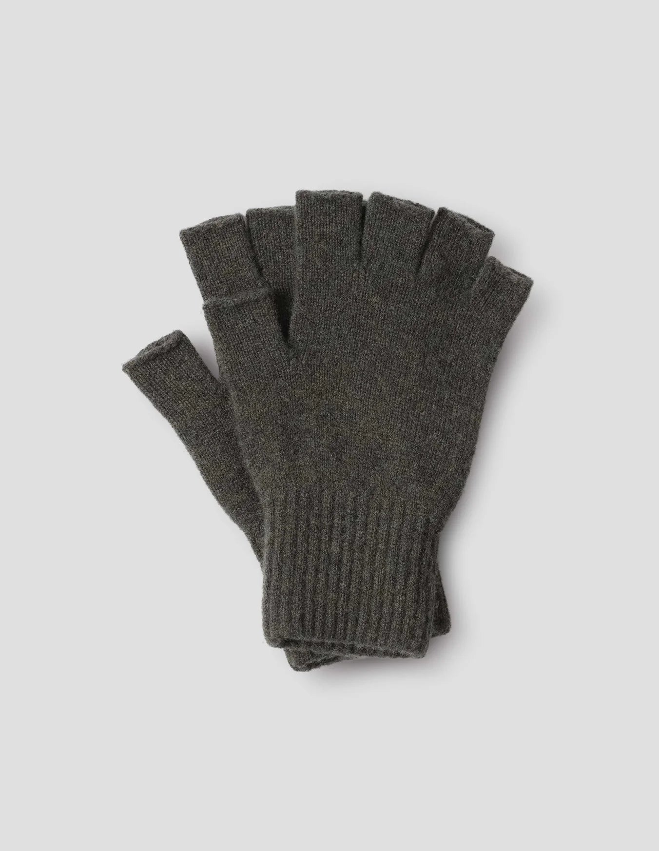Cut Off Glove Lambswool - Seaweed
