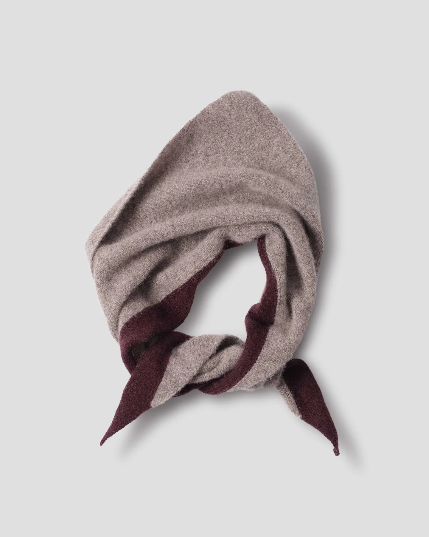Tipped Scout Scarf Lambswool - Pebble / Mahogany