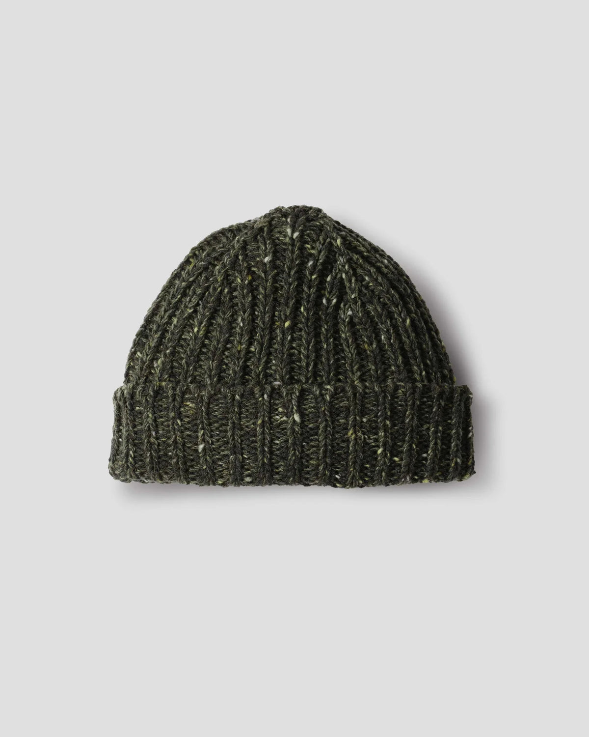 Chunky Rib Beanie Donegal Lambswool - Mix Seaweed