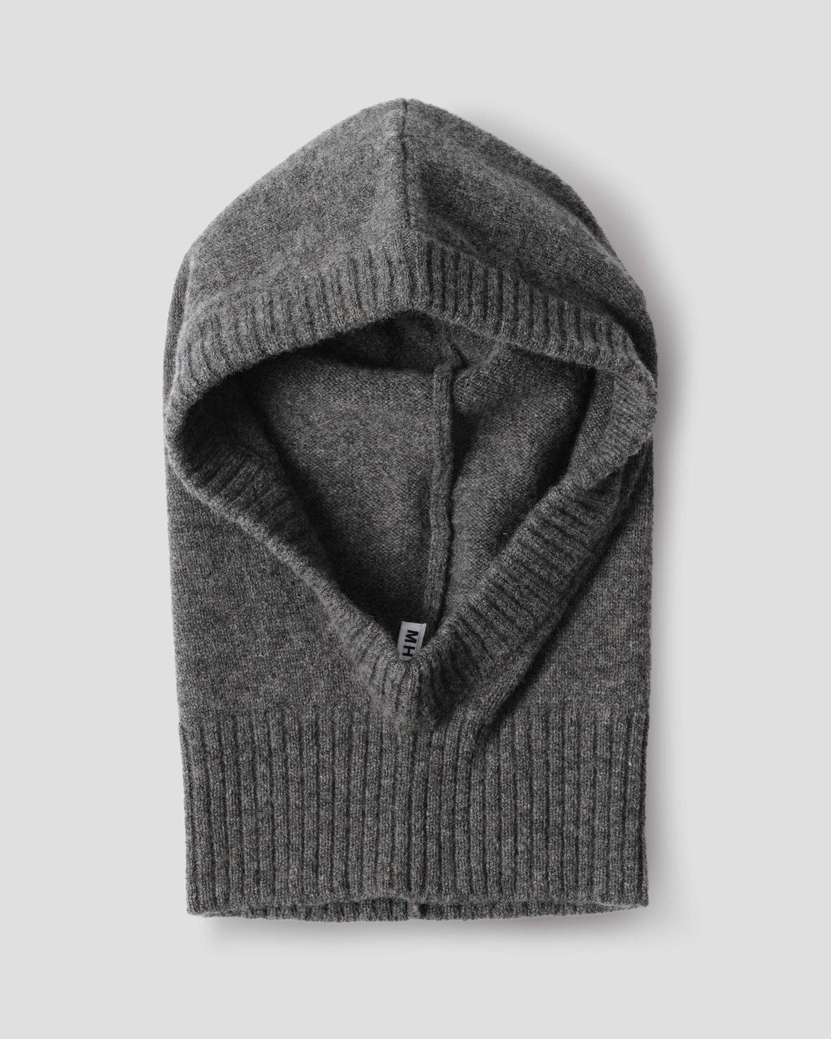 Felted Hood Lambswool - Grey Heather