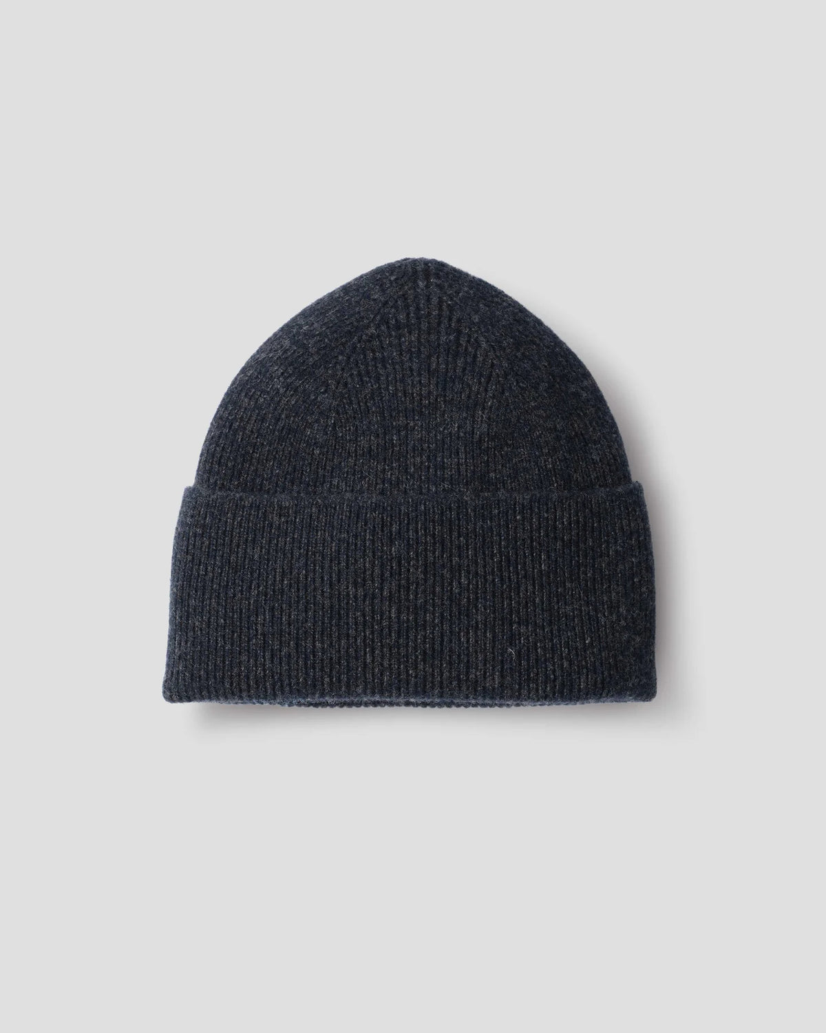 Ribbed Beanie Merino Cashmere Twist - Twist Navy / Charcoal Twist