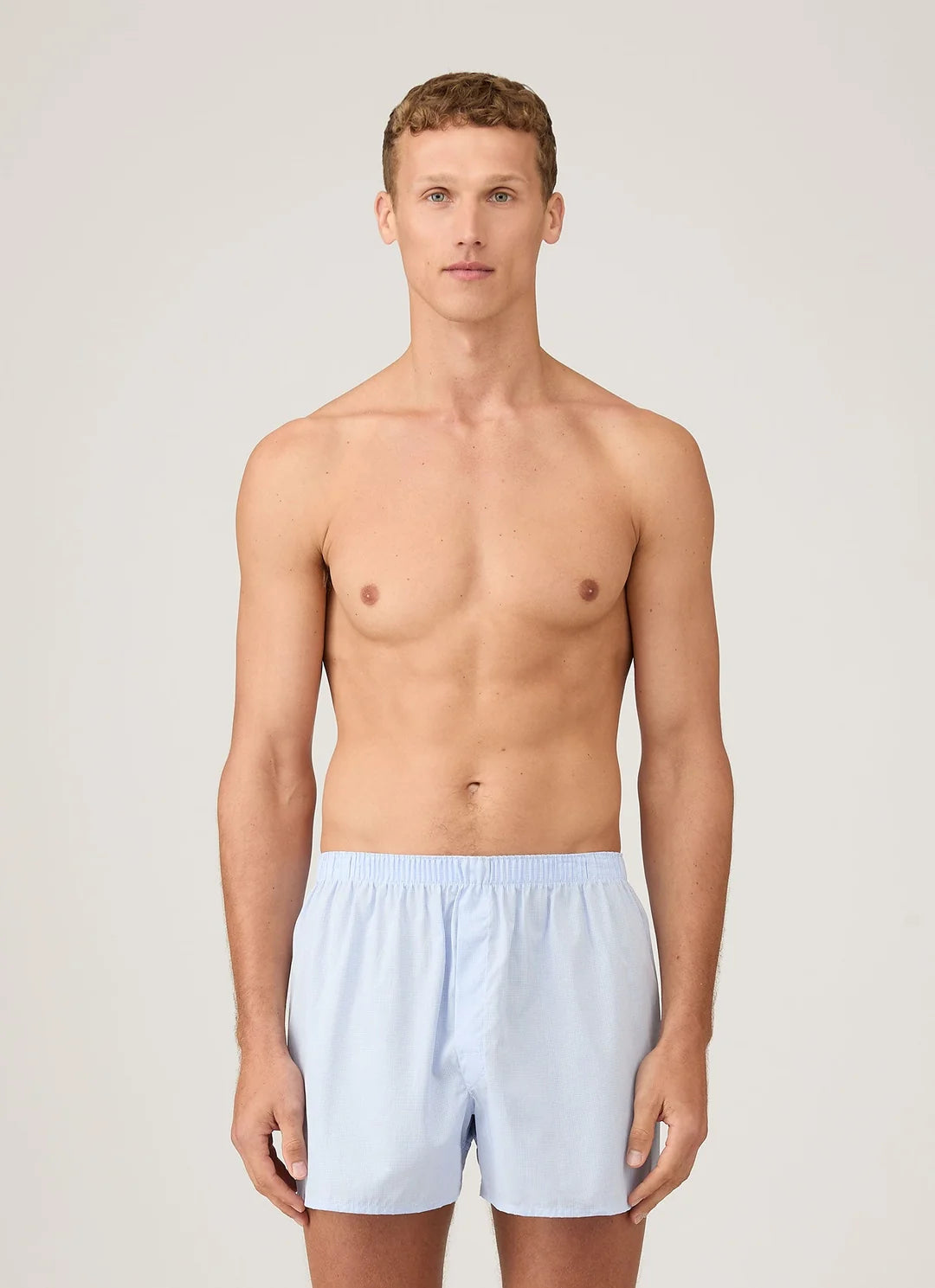 Classic Boxer Short - Light Blue Micro Gingham