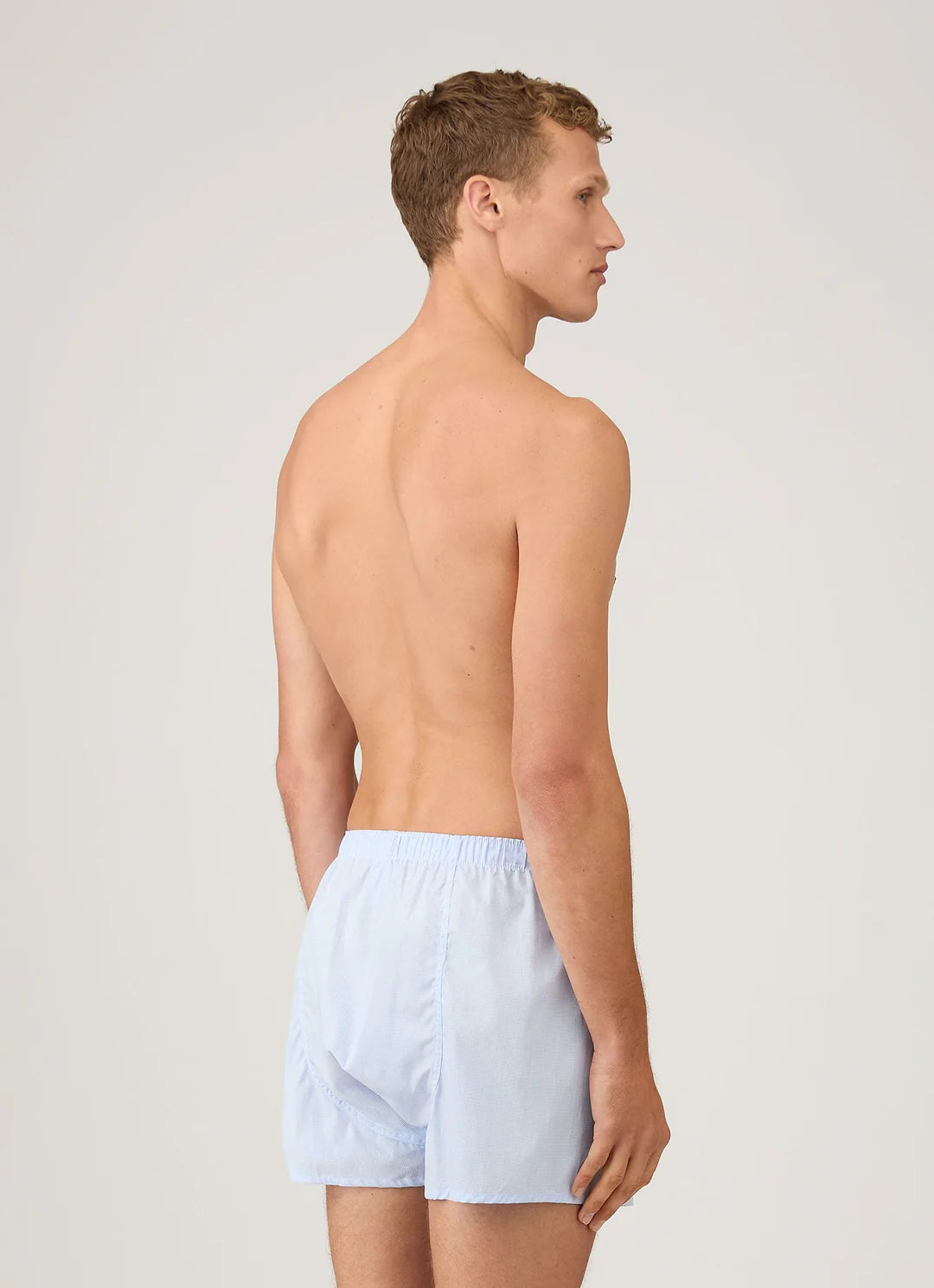 Classic Boxer Short - Light Blue Micro Gingham
