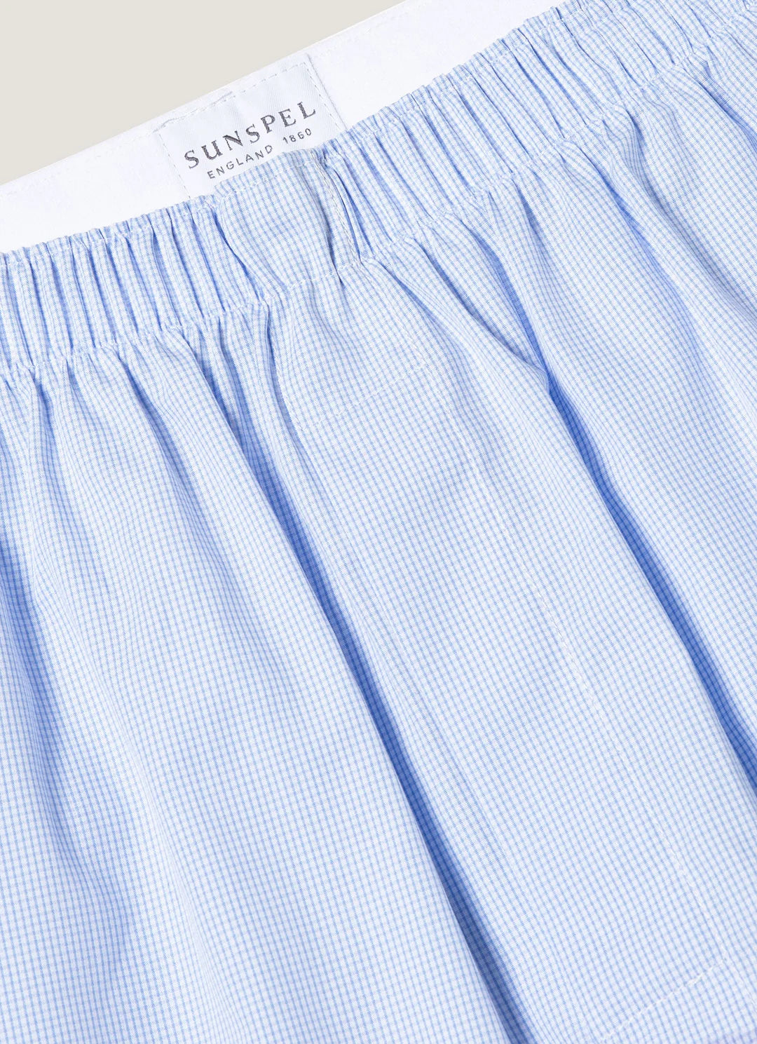 Classic Boxer Short - Light Blue Micro Gingham
