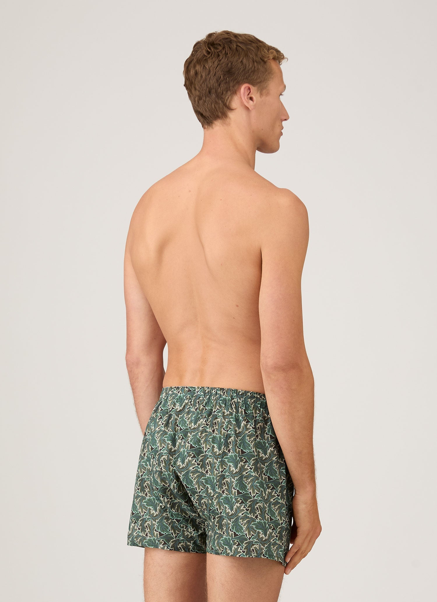 Classic Boxer Shorts in Liberty Fabric - Midnight Green Canopy