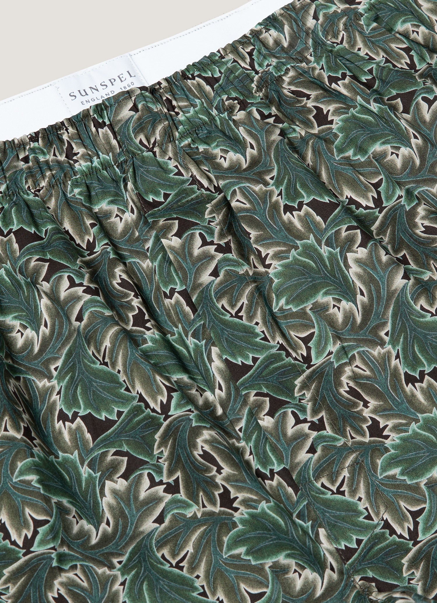 Classic Boxer Shorts in Liberty Fabric - Midnight Green Canopy