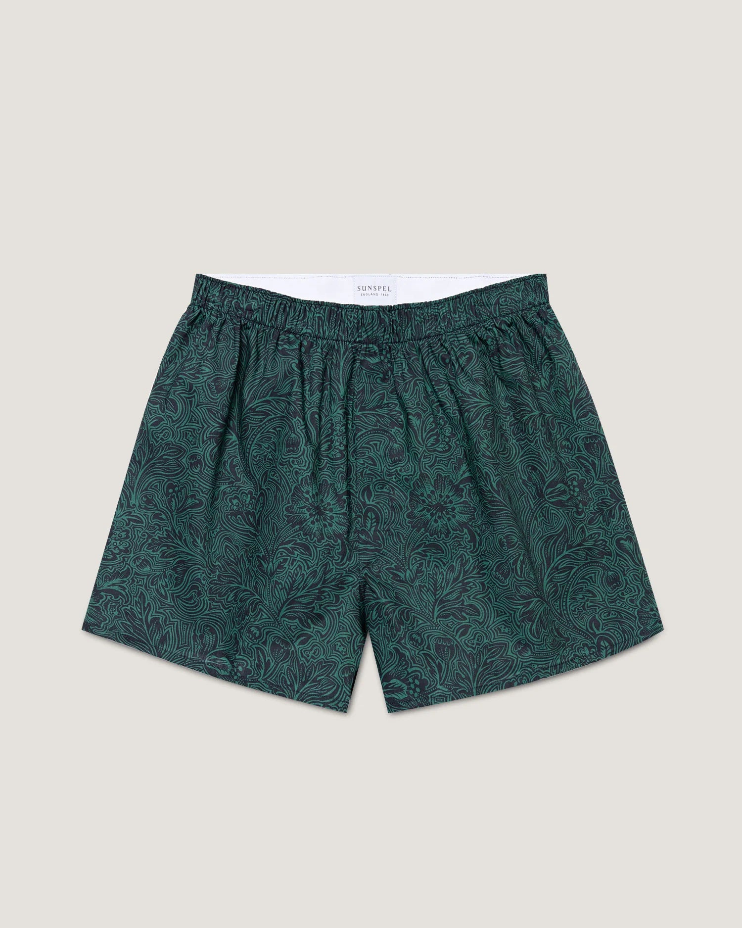 Classic Boxer Shorts in Liberty Fabric - Steel Green Bloom