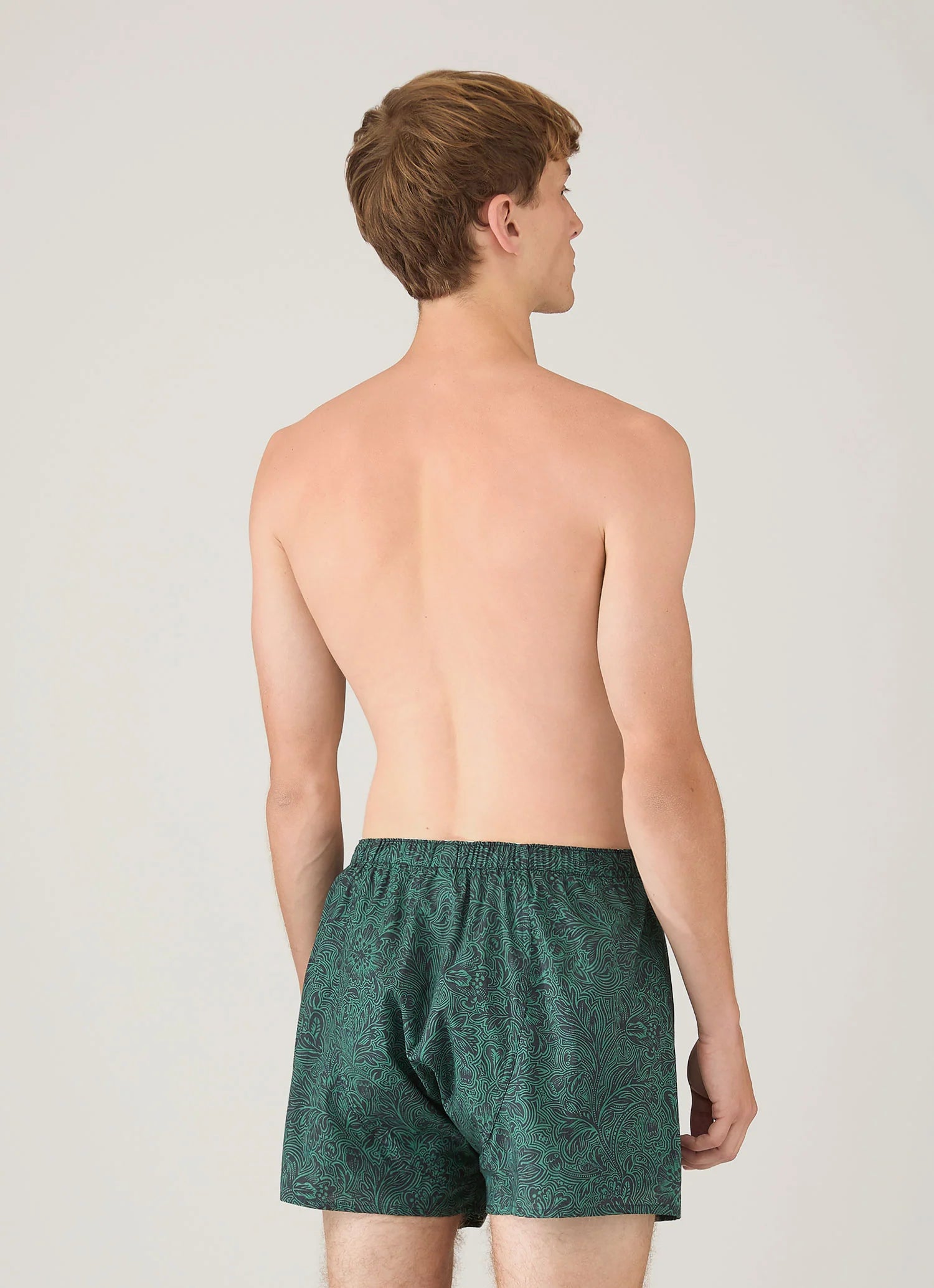 Classic Boxer Shorts in Liberty Fabric - Steel Green Bloom