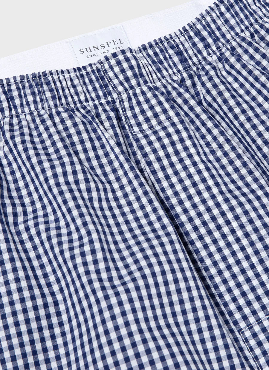 Classic Boxer Short - Small Navy Gingham