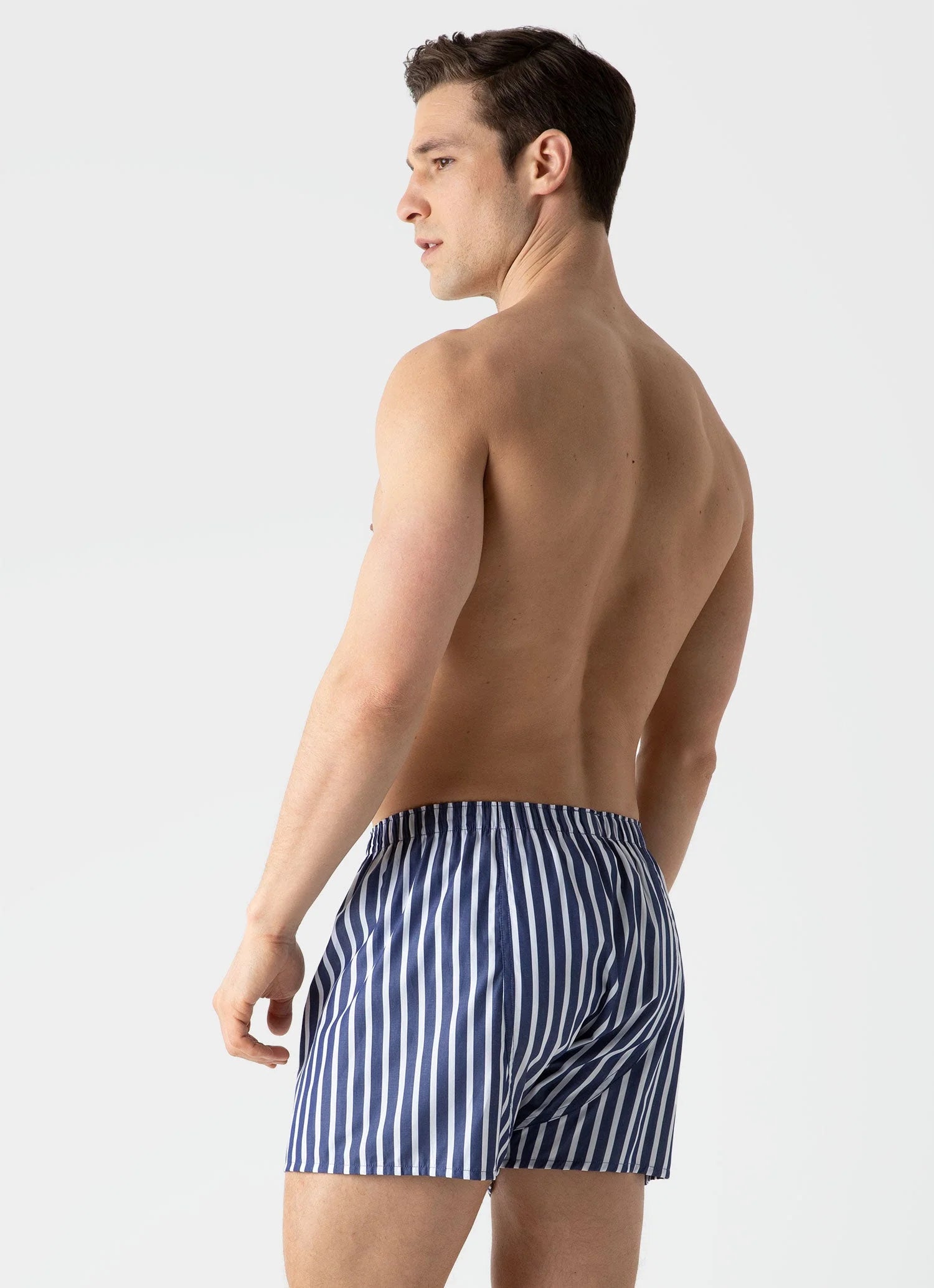 Classic Boxer Short - Navy/White Wide Stripe