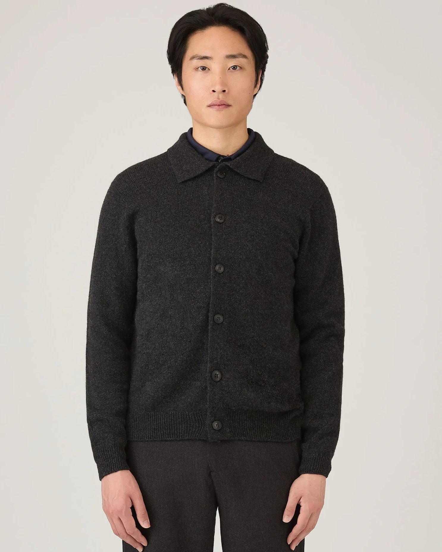 Lambswool Cardigan - Charcoal