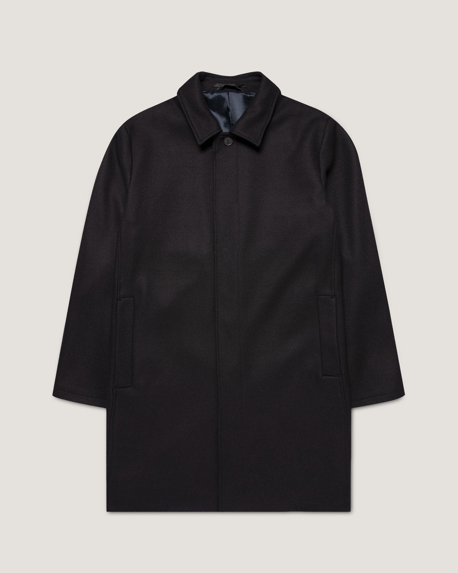 Boiled Wool Coat - Navy