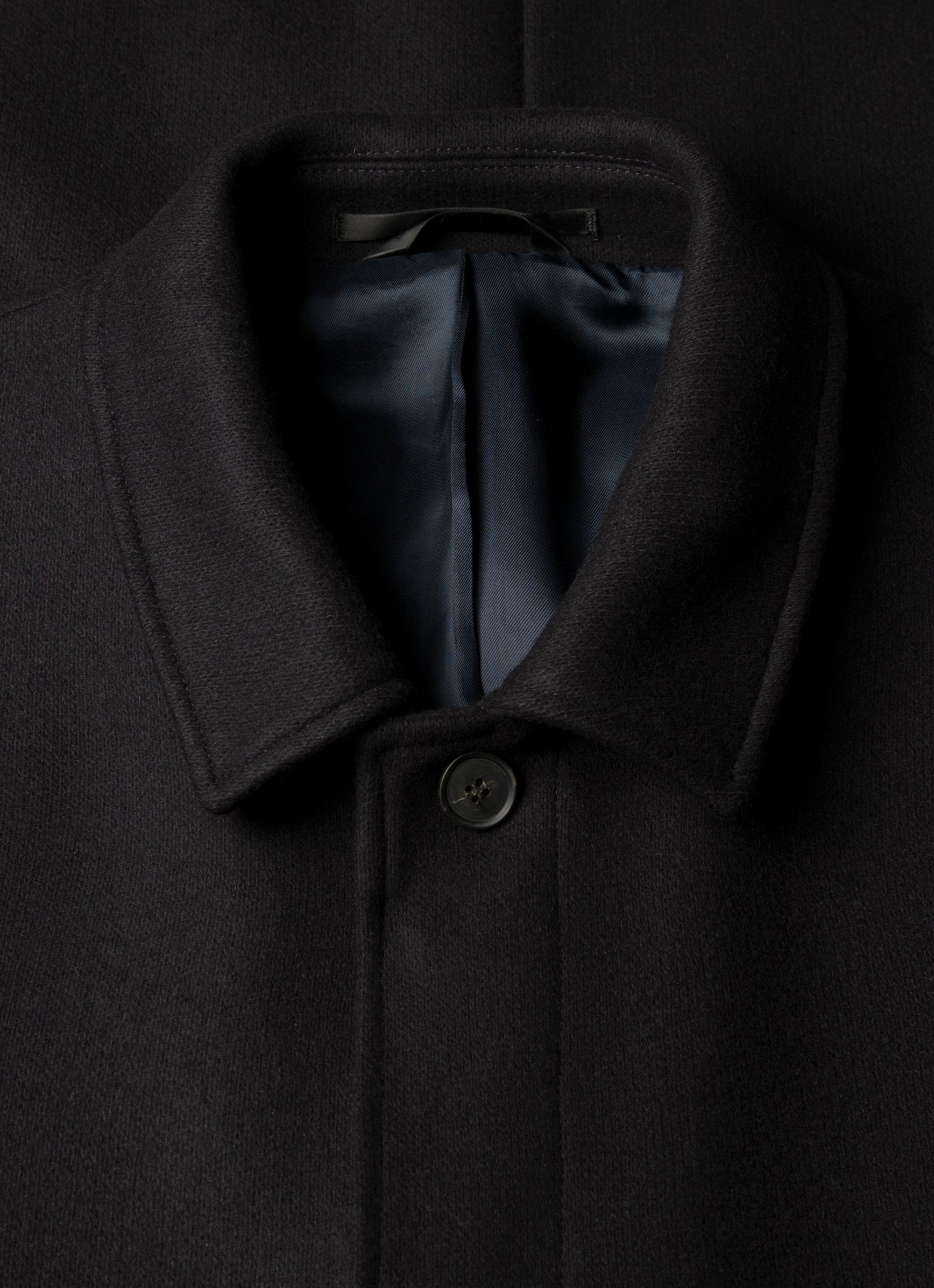 Boiled Wool Coat - Navy