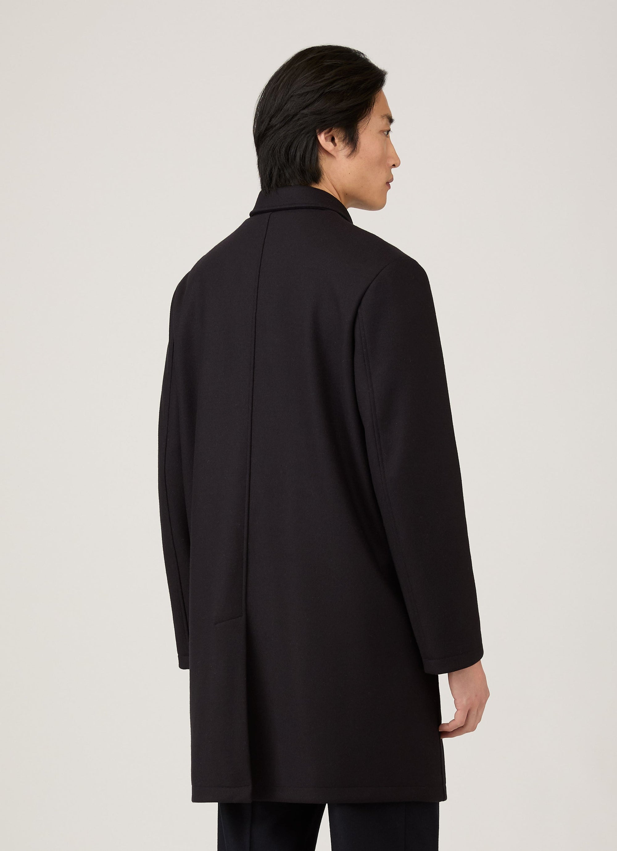 Boiled Wool Coat - Navy