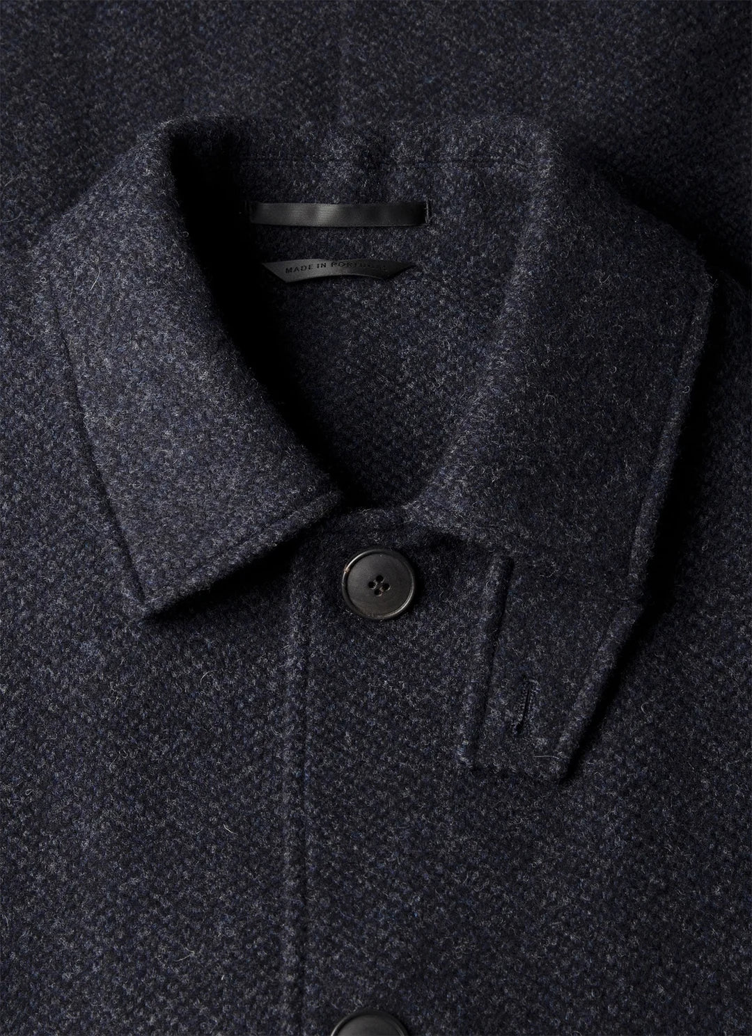 Soft Tweed Overcoat - Navy Tweed