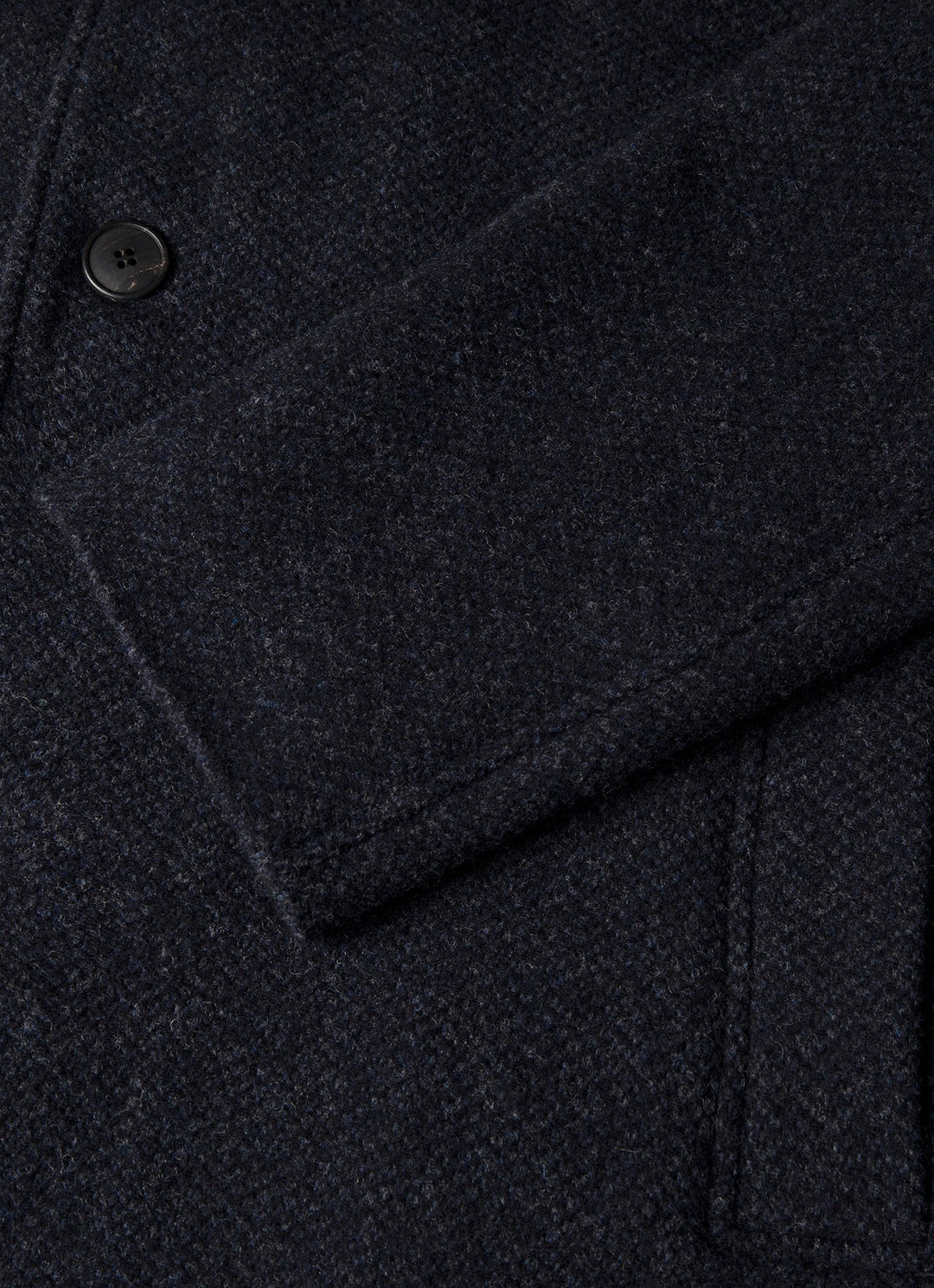 Soft Tweed Overcoat - Navy Tweed