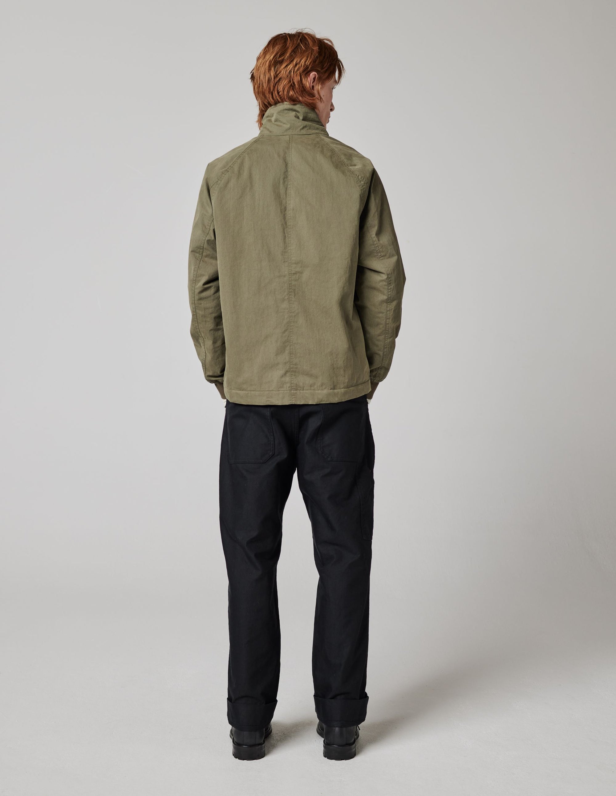 Padded Worker Jacket Coated Cotton Nylon - Pale Khaki