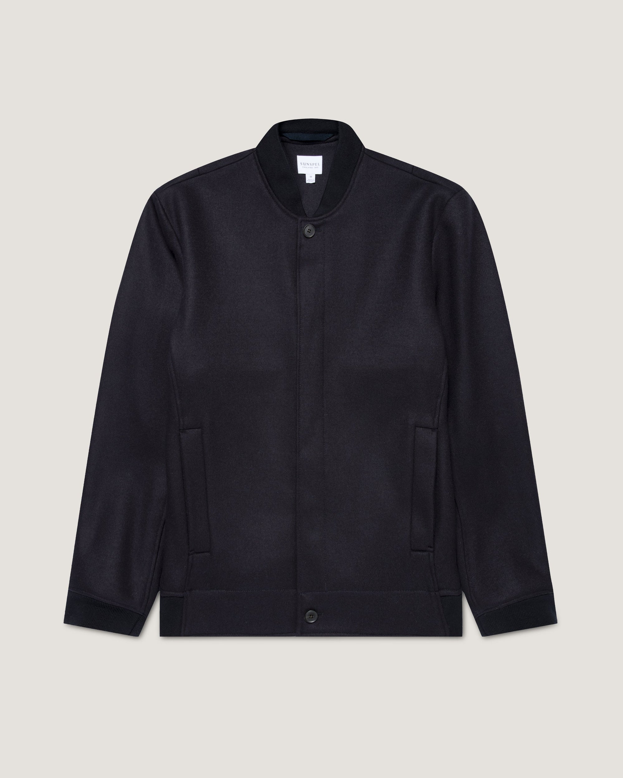 Wool Bomber Jacket - Navy