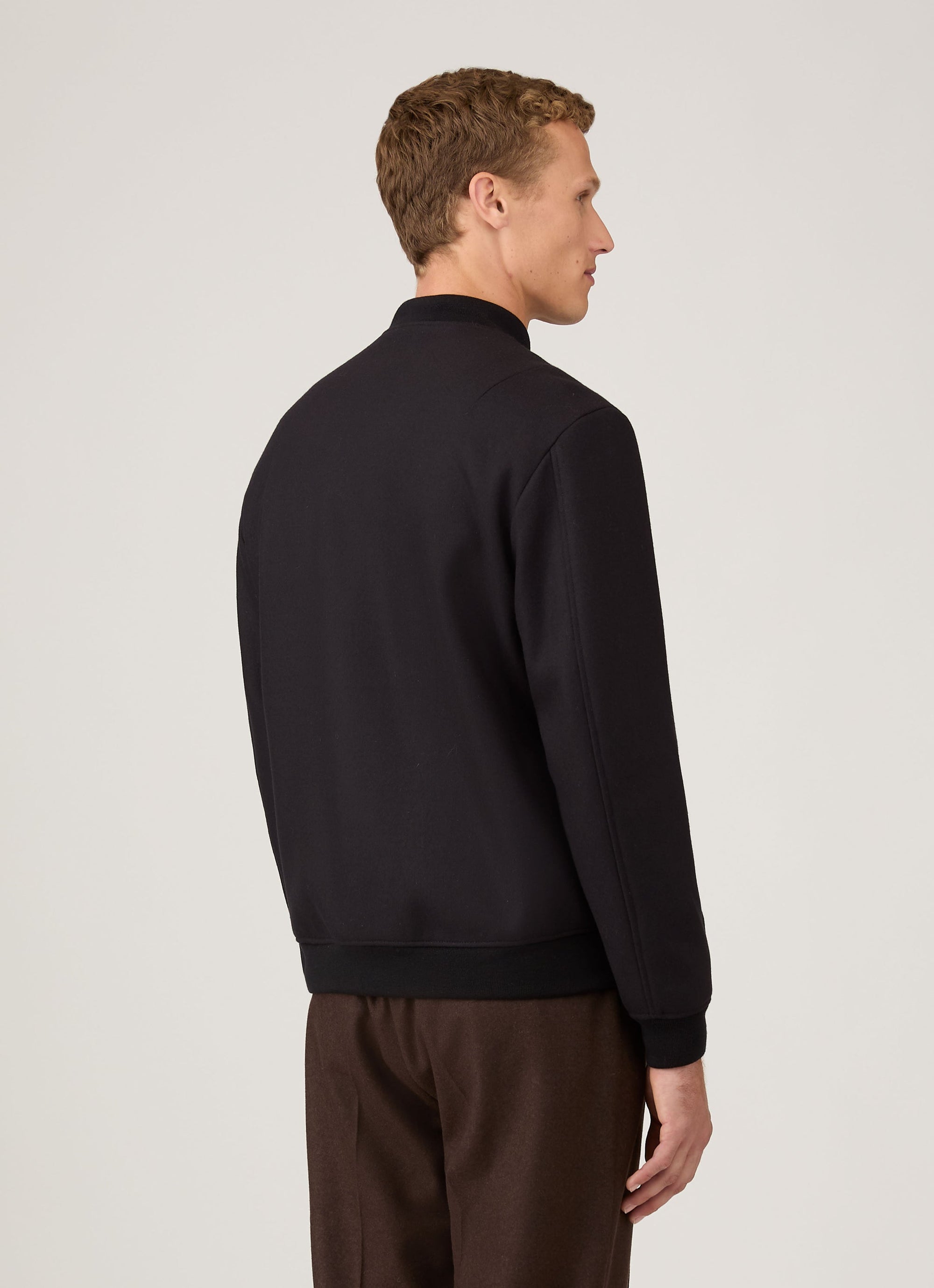 Wool Bomber Jacket - Navy
