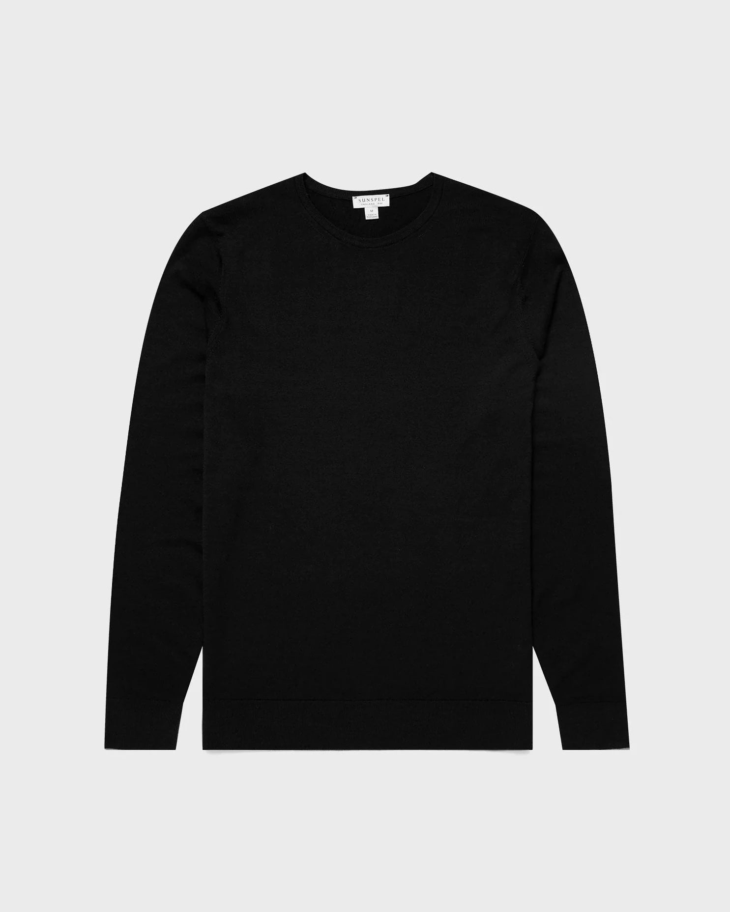 Merino Crew Neck Jumper - Black
