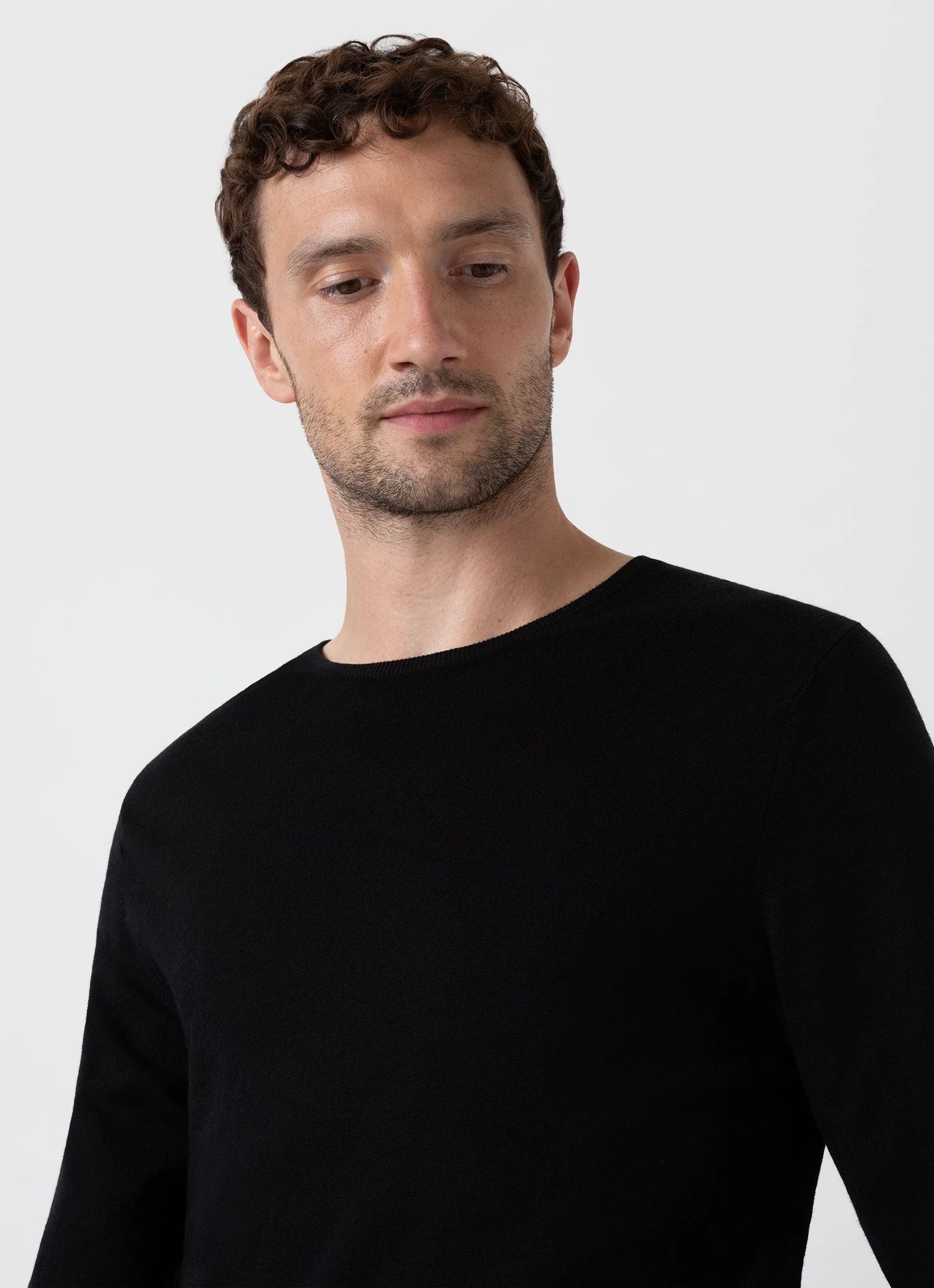 Merino Crew Neck Jumper - Black