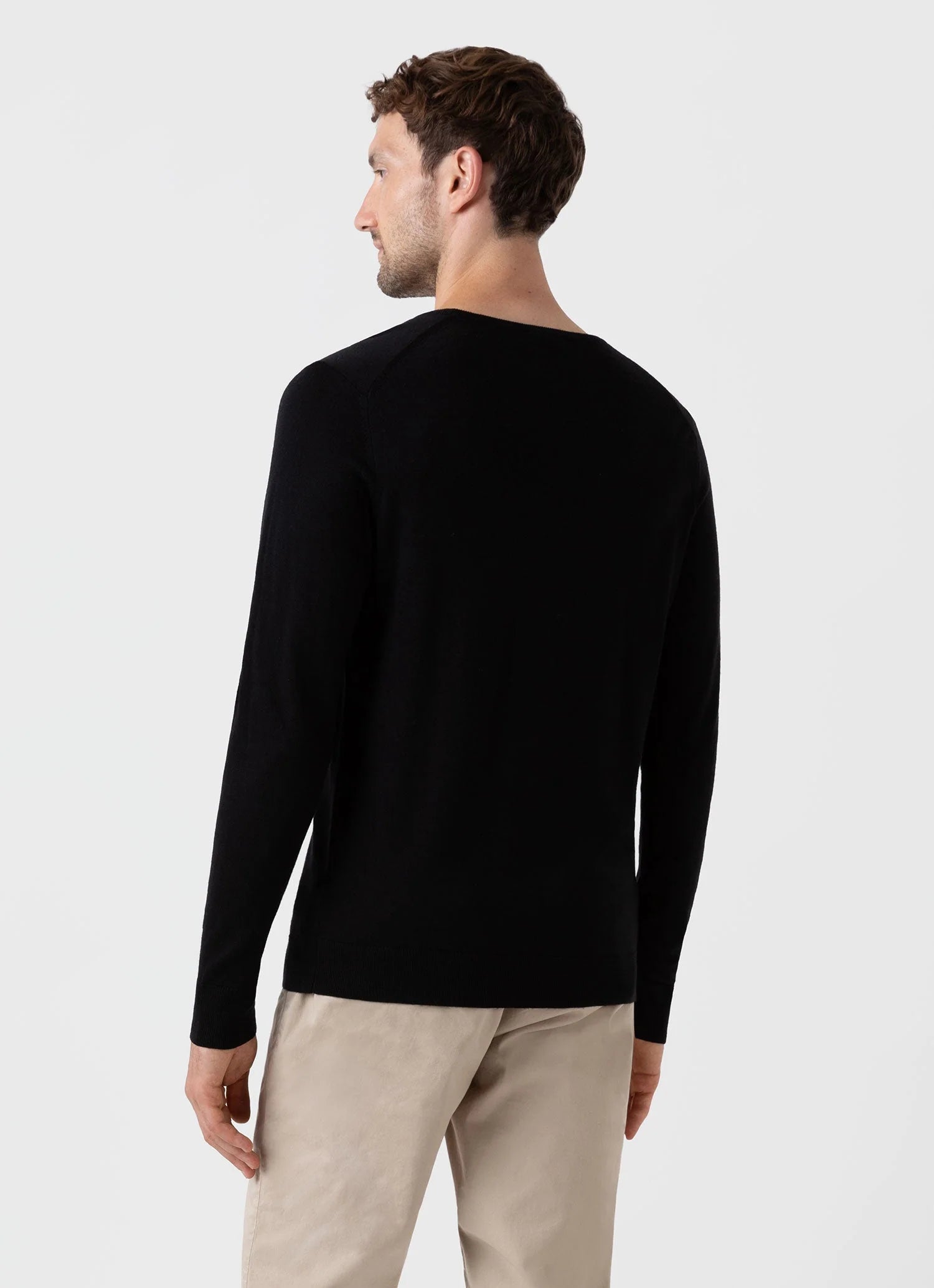Merino Crew Neck Jumper - Black