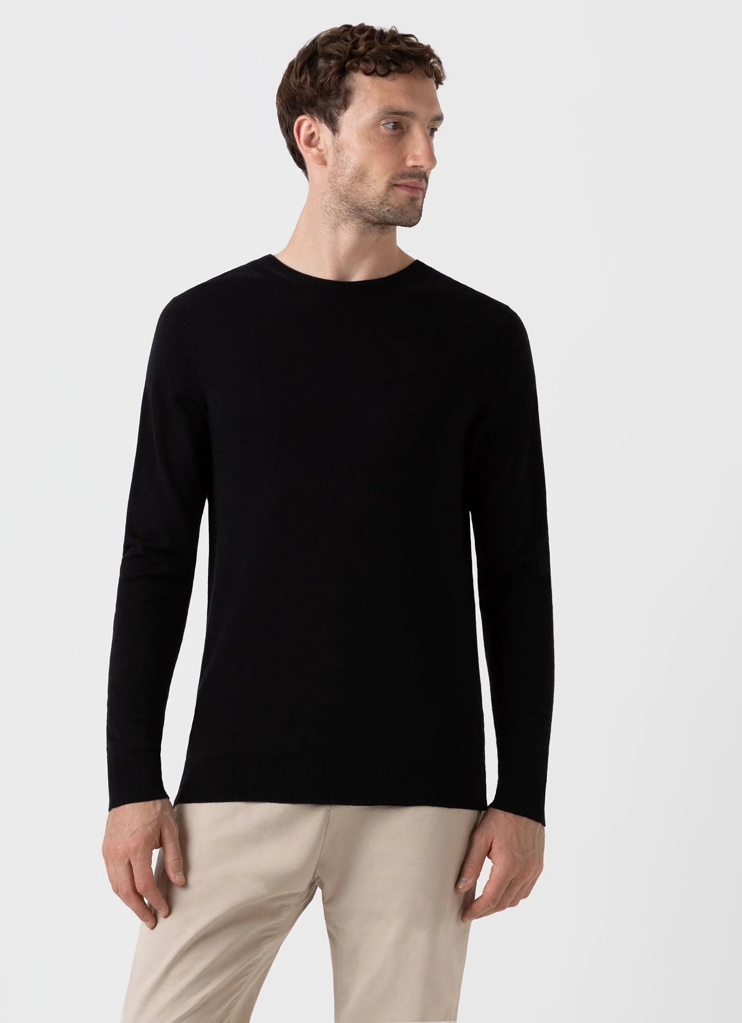 Merino Crew Neck Jumper - Black
