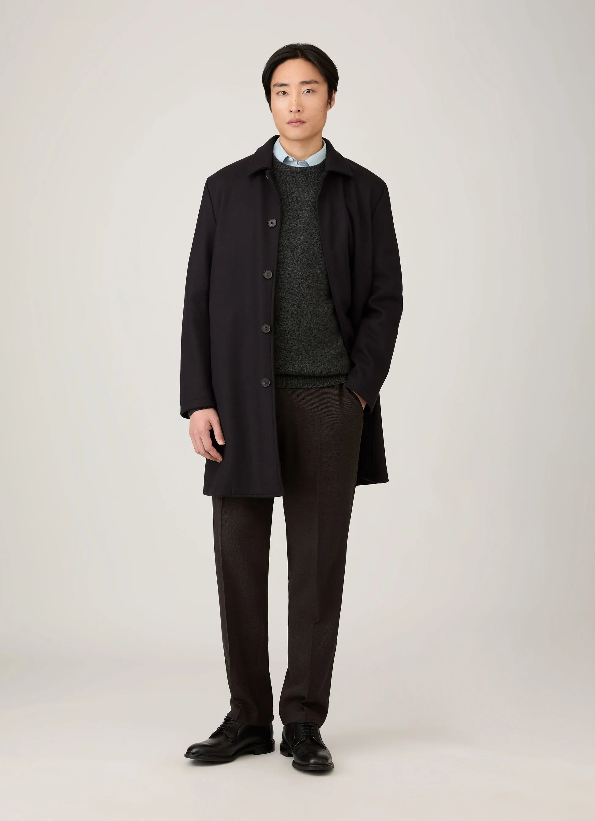 Lambswool Crew Neck - Dark Green Twist