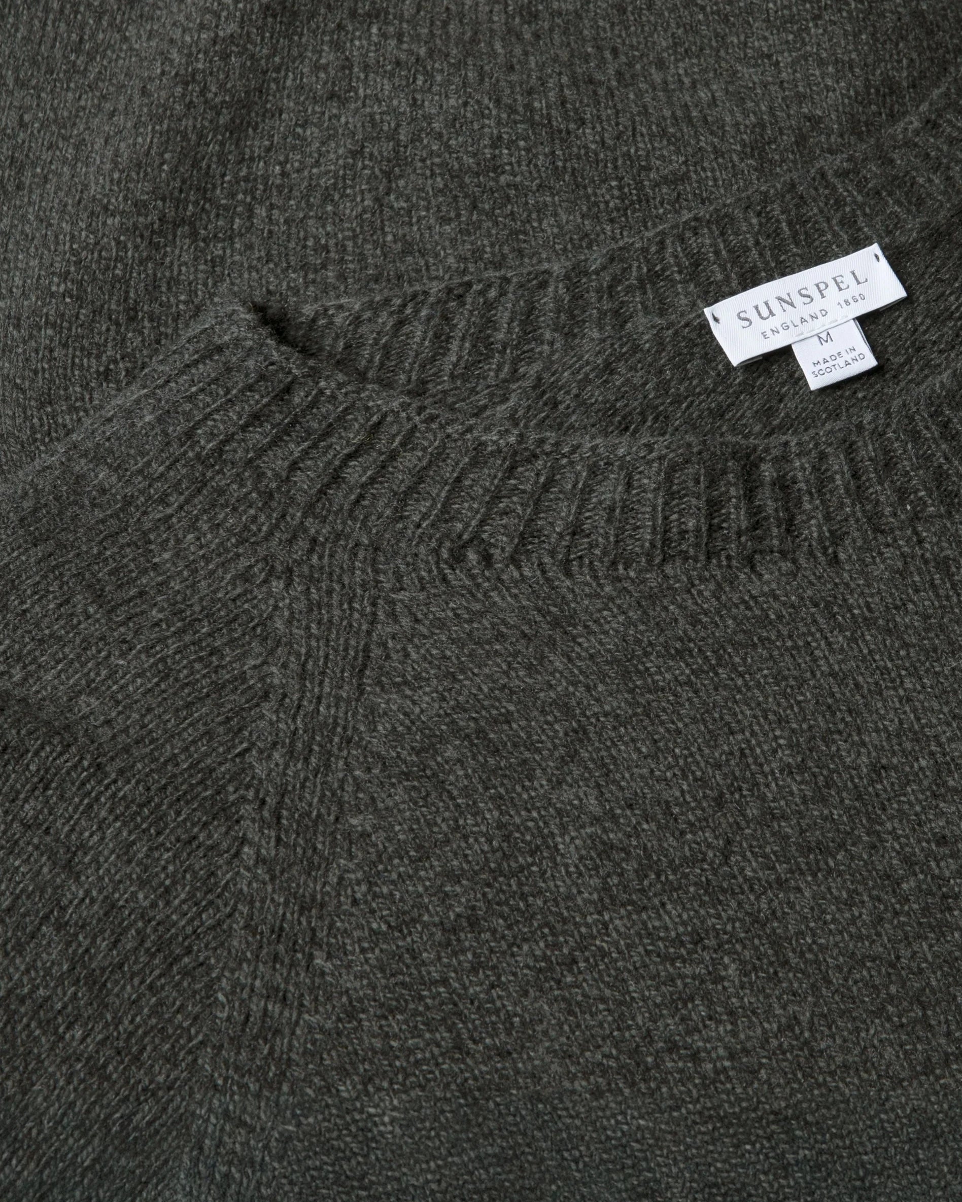 Lambswool Crew Neck - Dark Green Twist