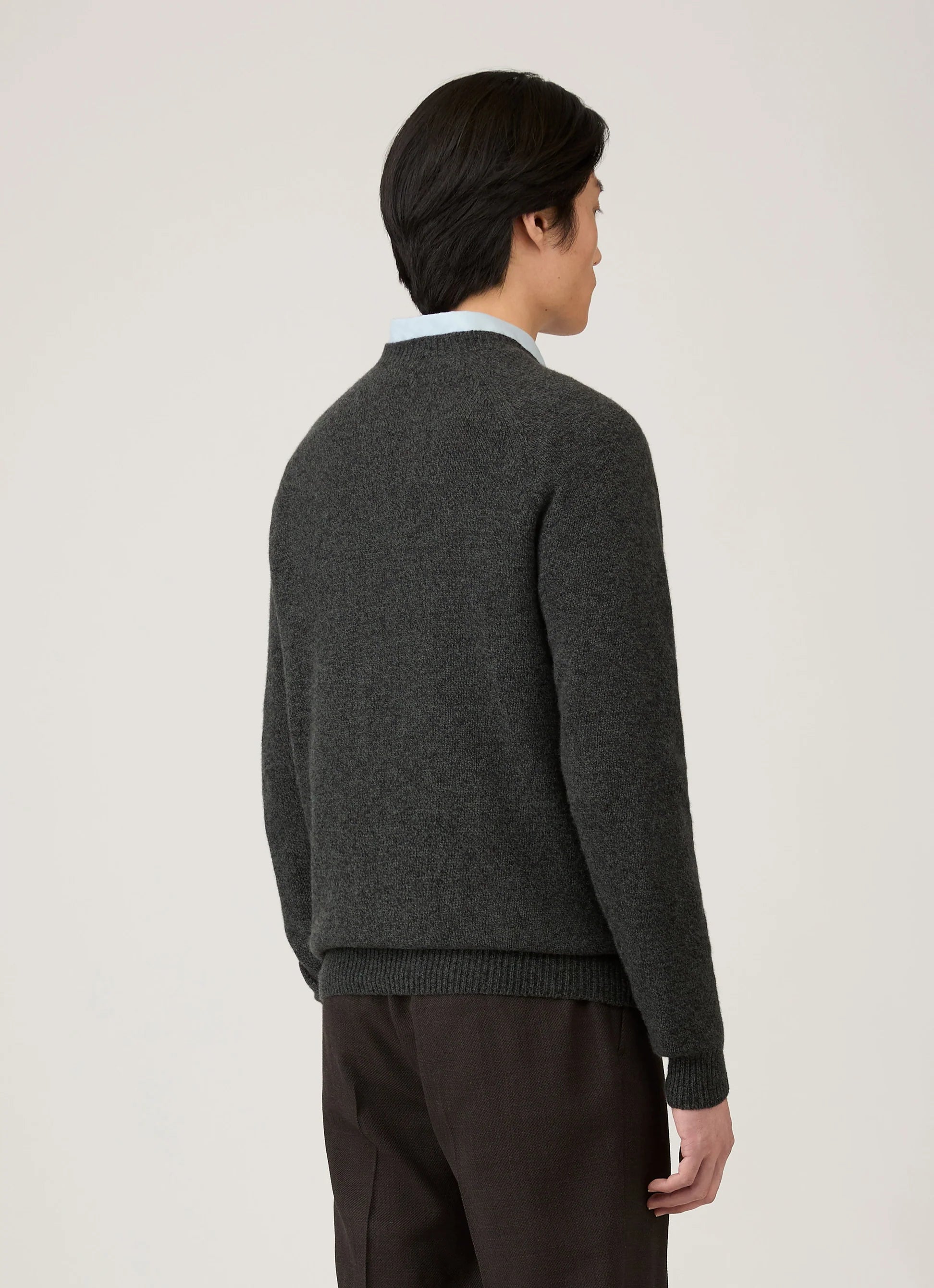 Lambswool Crew Neck - Dark Green Twist