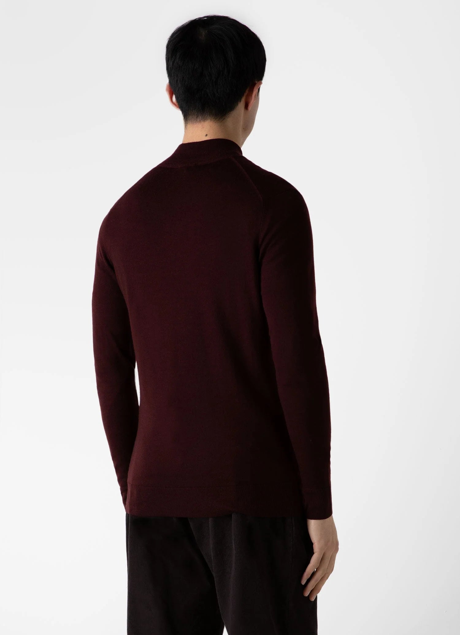 Merino Half Zip Sweat - Maroon