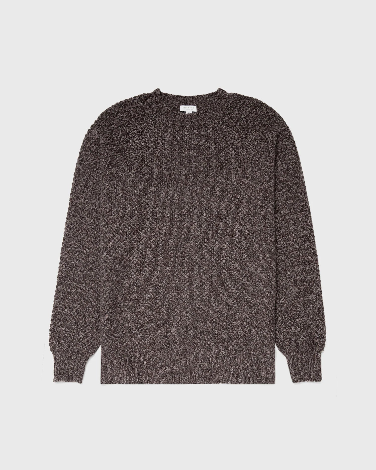 Lambswool Textured Jumper - Coffee Twist