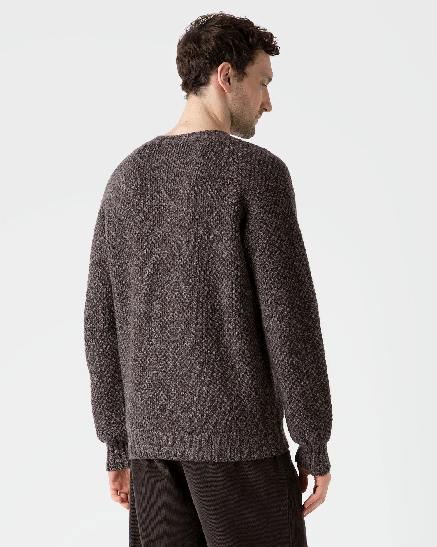 Lambswool Textured Jumper - Coffee Twist